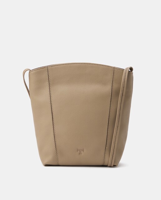 Imagem 0 de Mala a Tiracolo em Pele com Parte Superior Arredondada