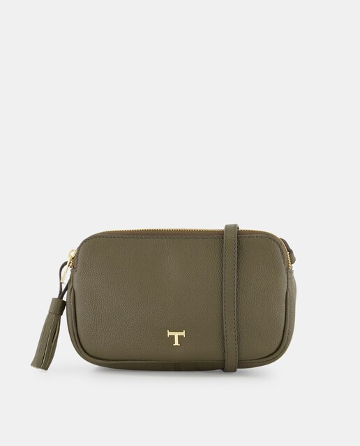 Imagen 0 de Bandolera pequeña de piel doble bolsillo