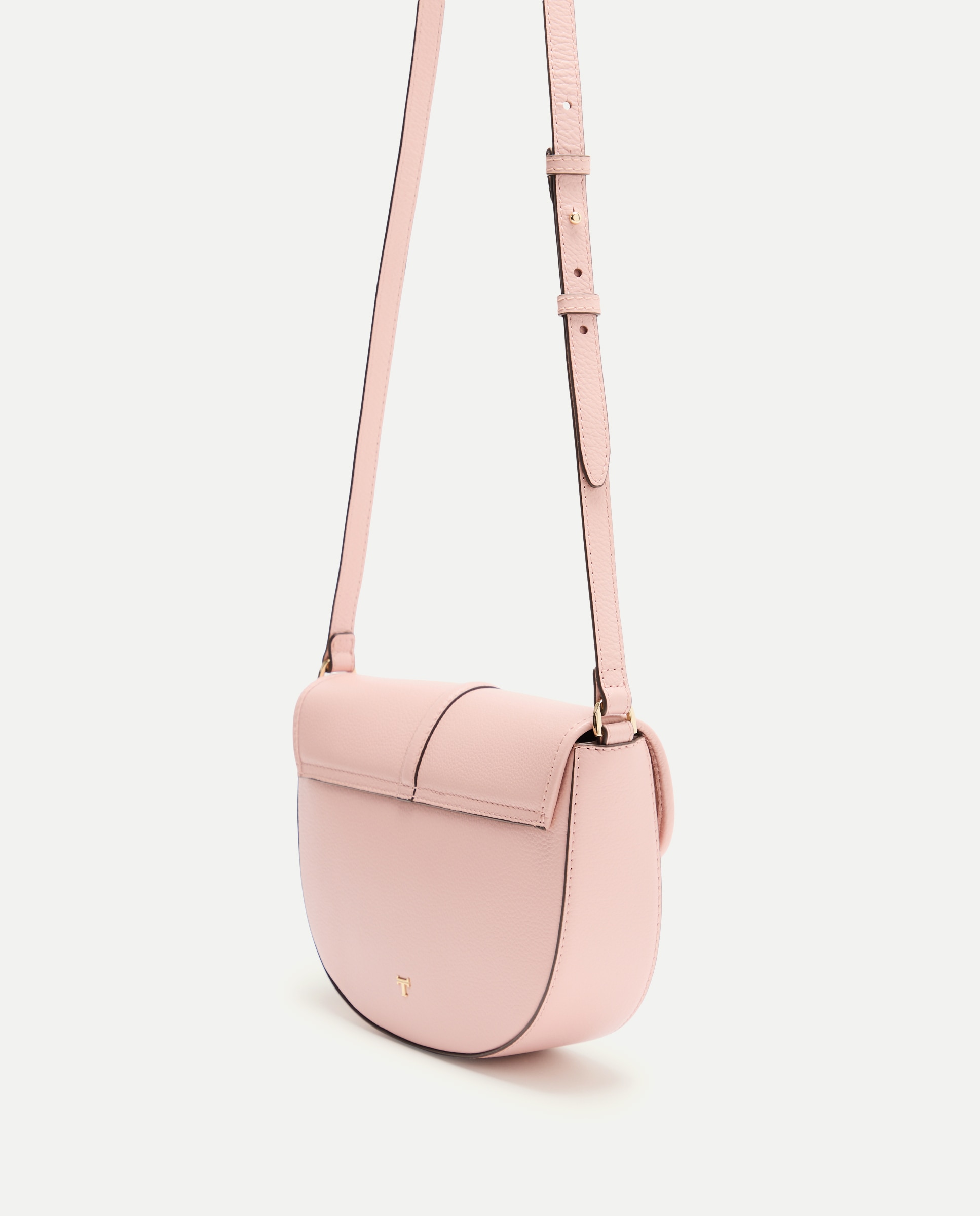 Mala a Tiracolo em Pele com Aba Rosa-claro-3