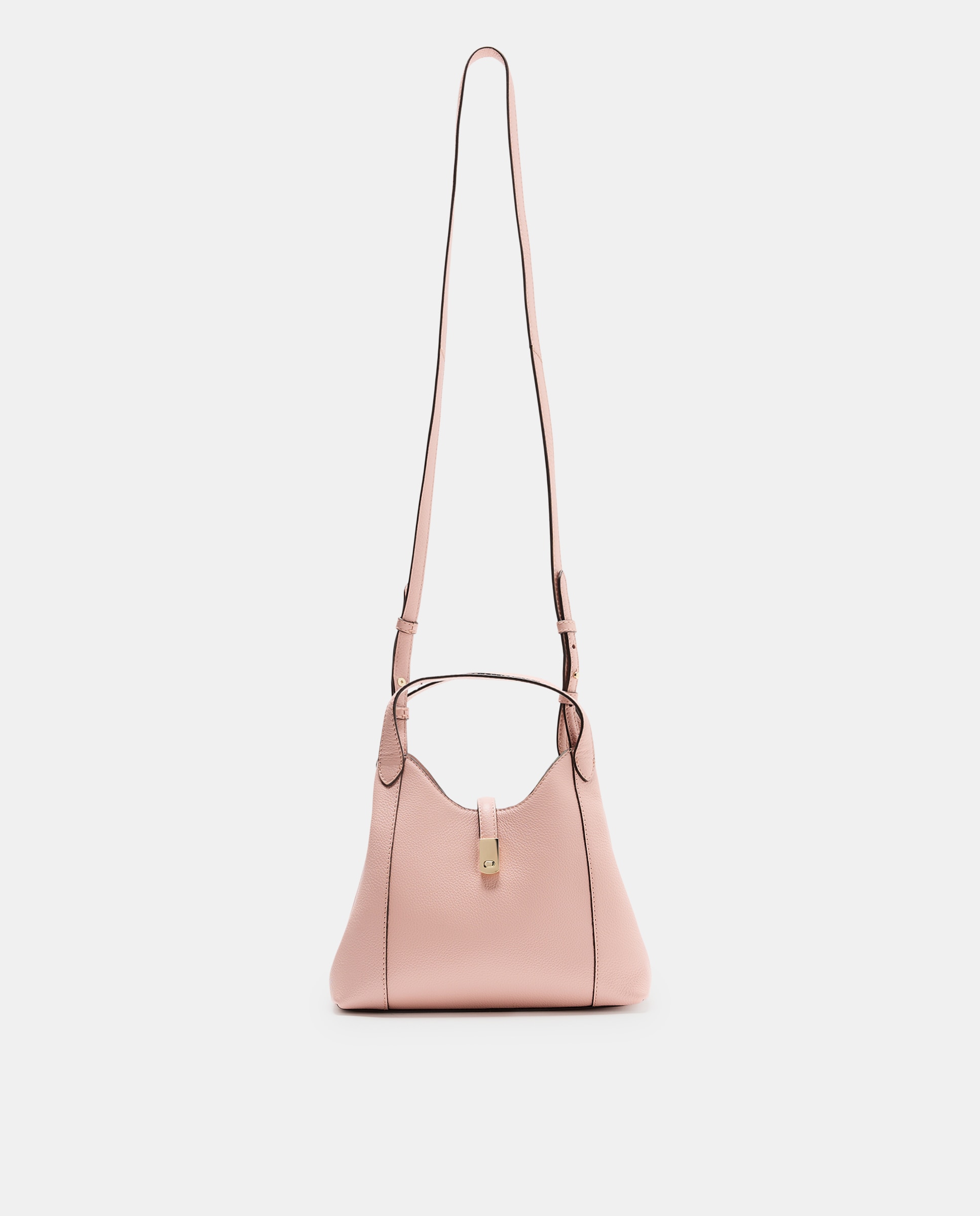 Mala a Tiracolo em Pele com Bolso Triplo Branco-1