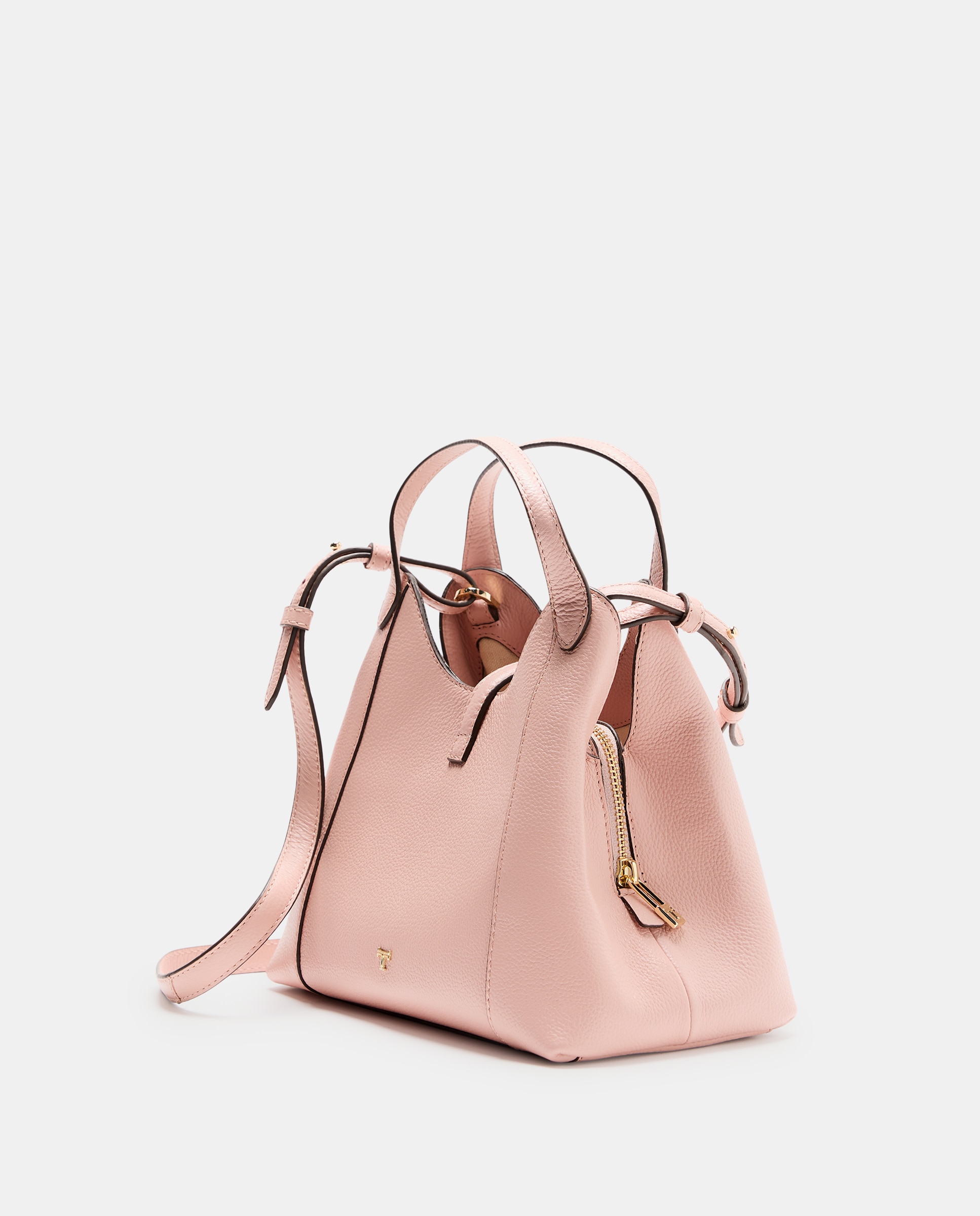 Mala a Tiracolo em Pele com Bolso Triplo Branco-2