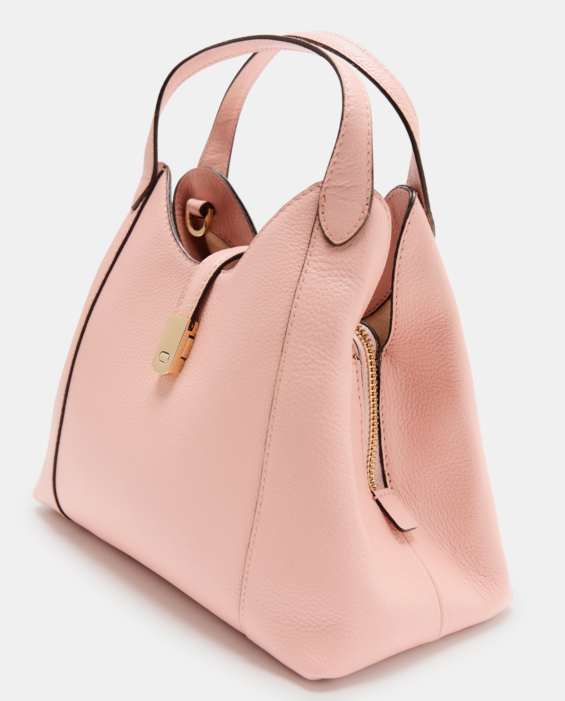 Mala a Tiracolo em Pele com Bolso Triplo Branco-3