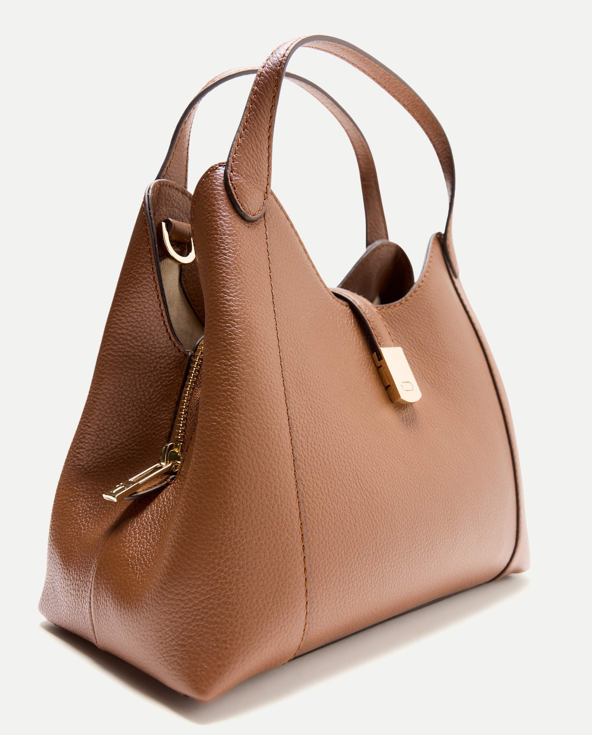 Mala a Tiracolo em Pele com Bolso Triplo 730 Camel-3