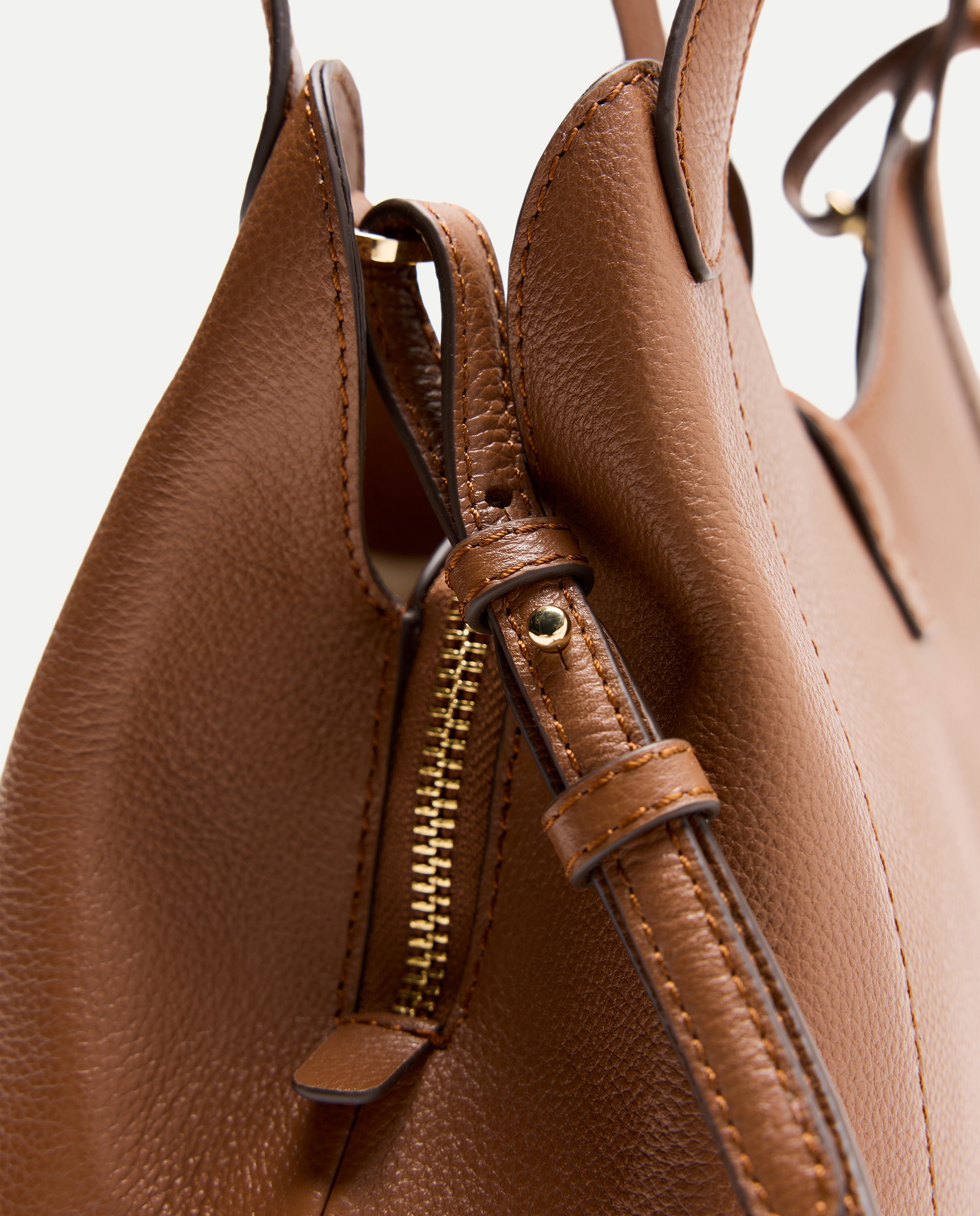 Mala a Tiracolo em Pele com Bolso Triplo 730 Camel-4