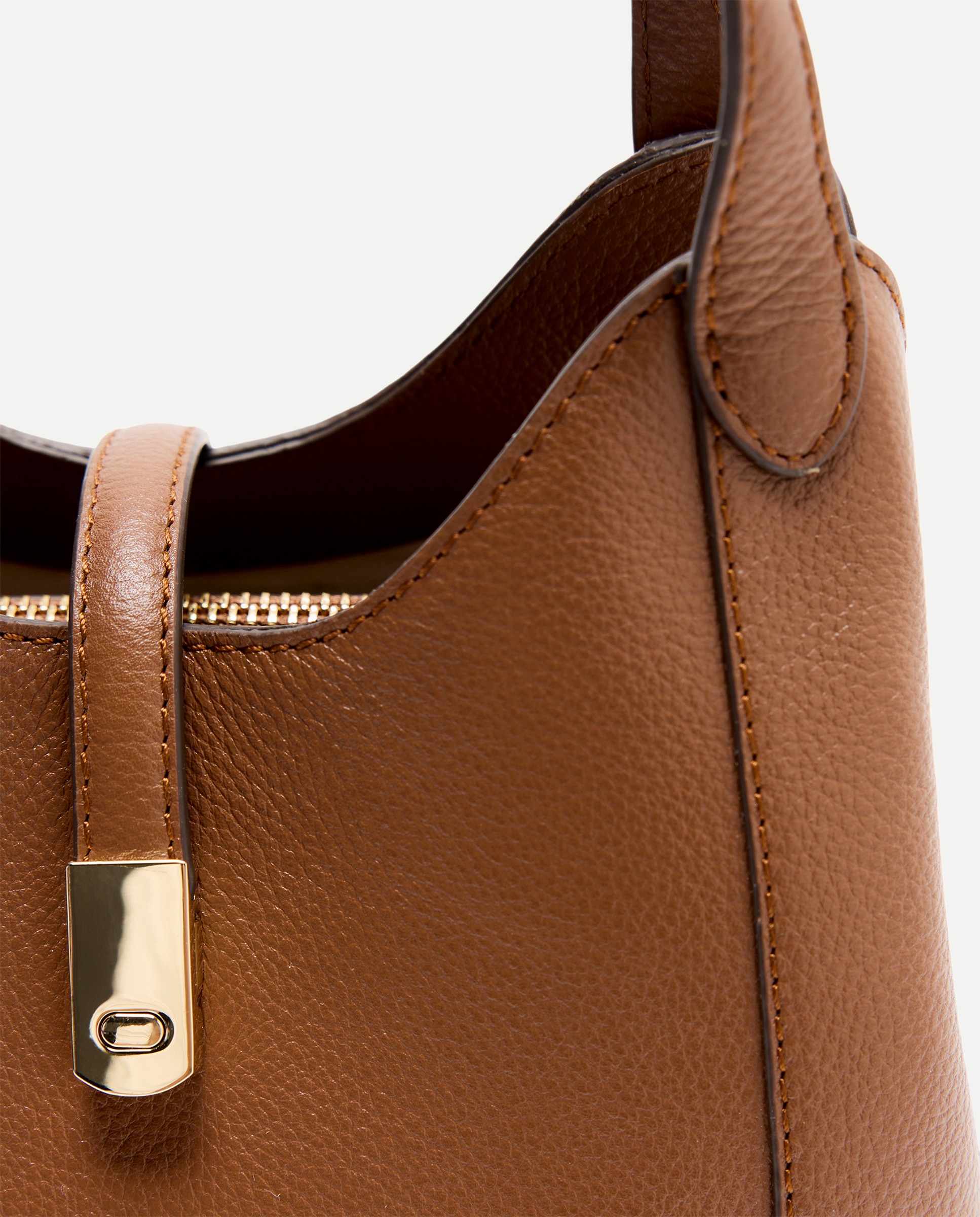 Mala a Tiracolo em Pele com Bolso Triplo 730 Camel-5