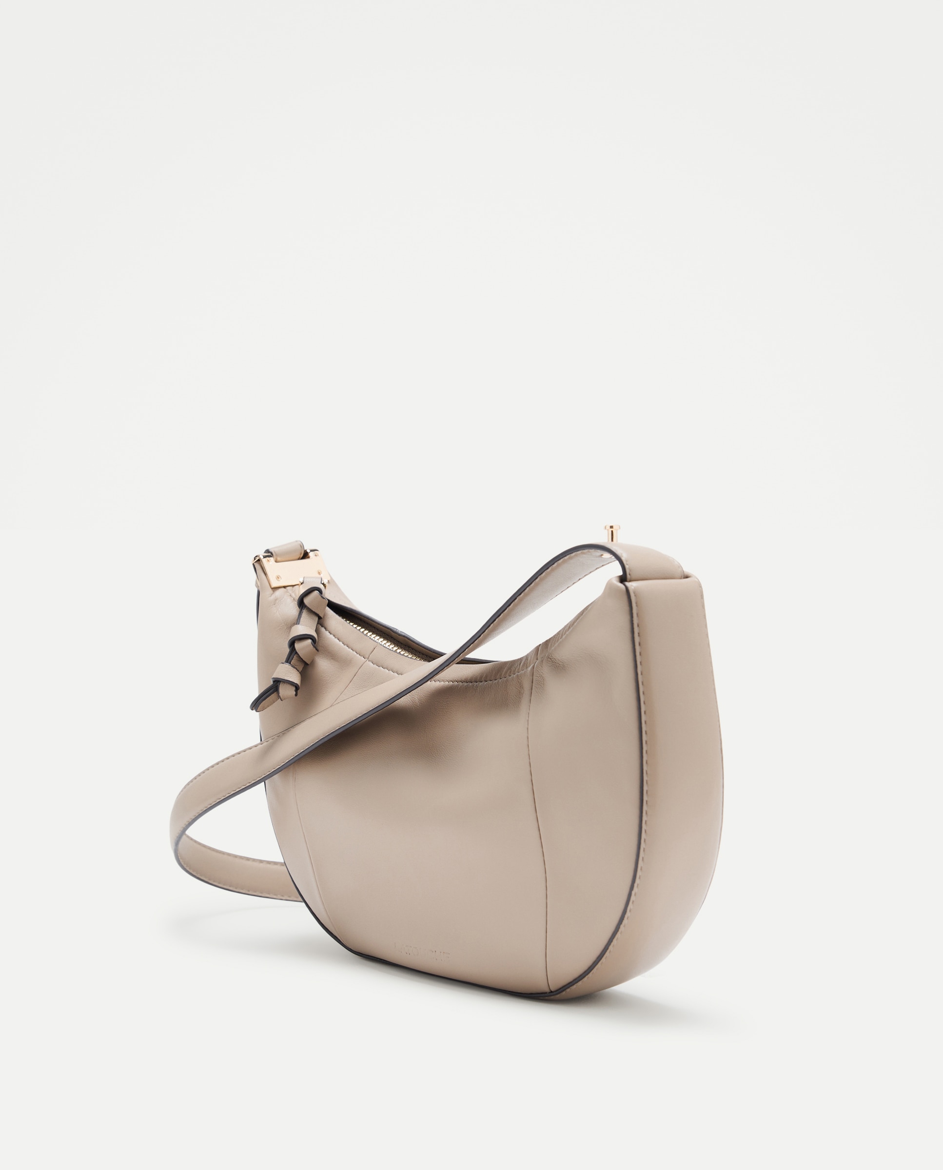 Mala Shopper Meia-Lua de Napa Cinzento-claro-2