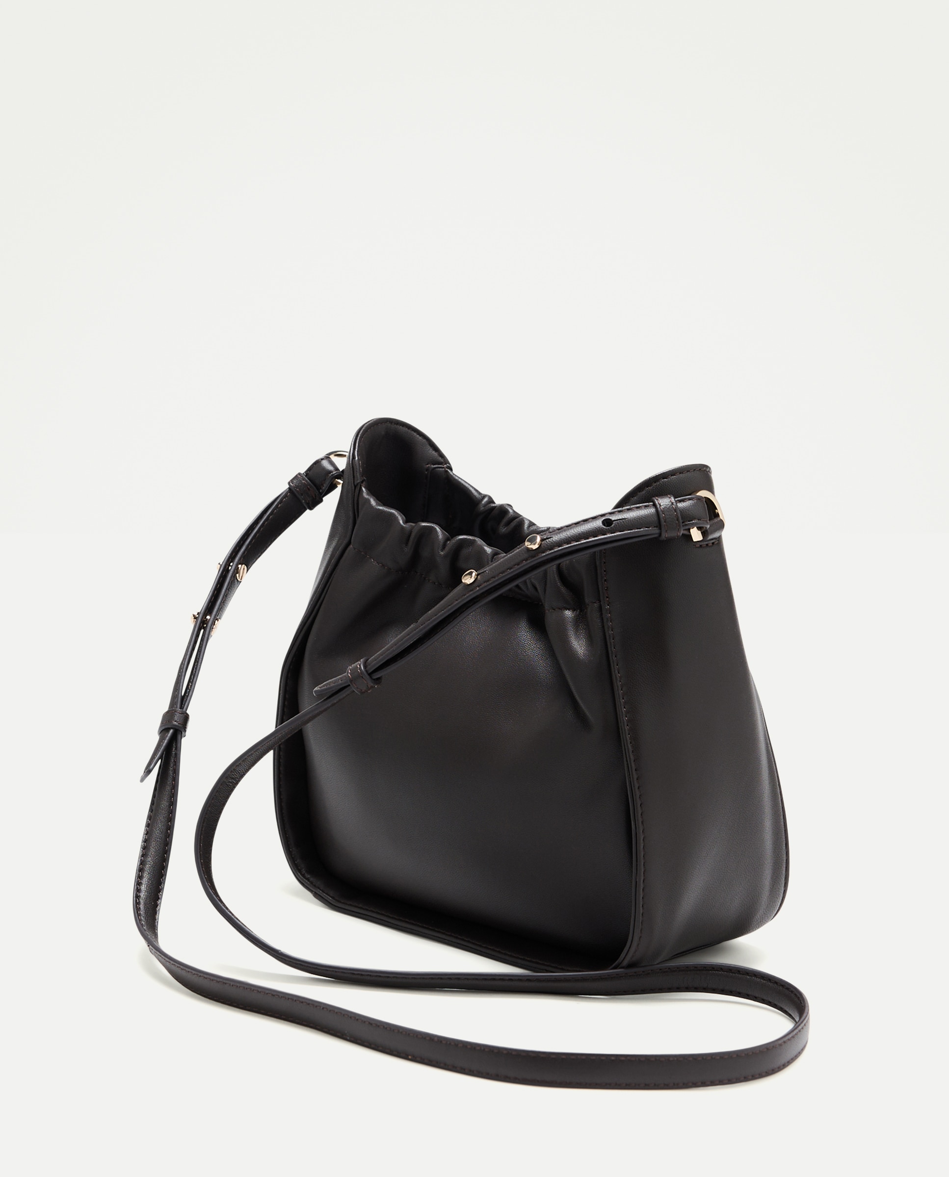 Crossbody en napa con cierre metálico - Latouche - Chocolate Chocolate-2