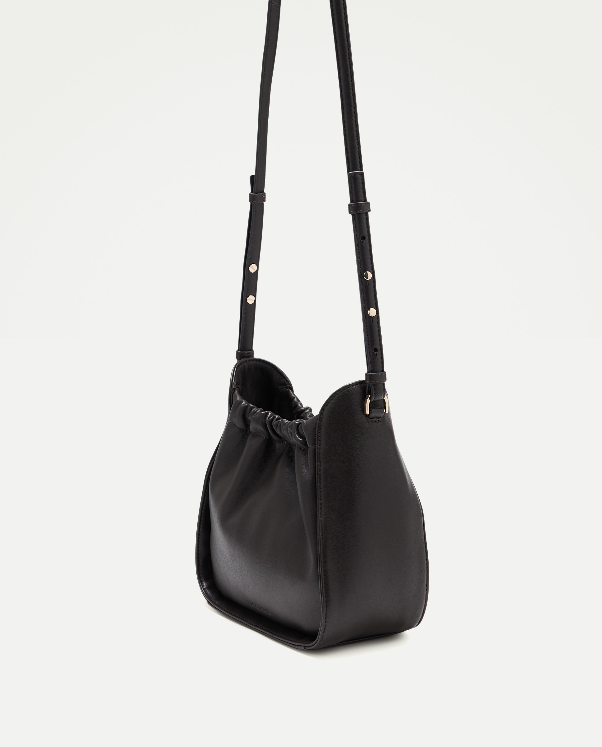 Crossbody en napa con cierre metálico - Latouche - Chocolate Chocolate-3