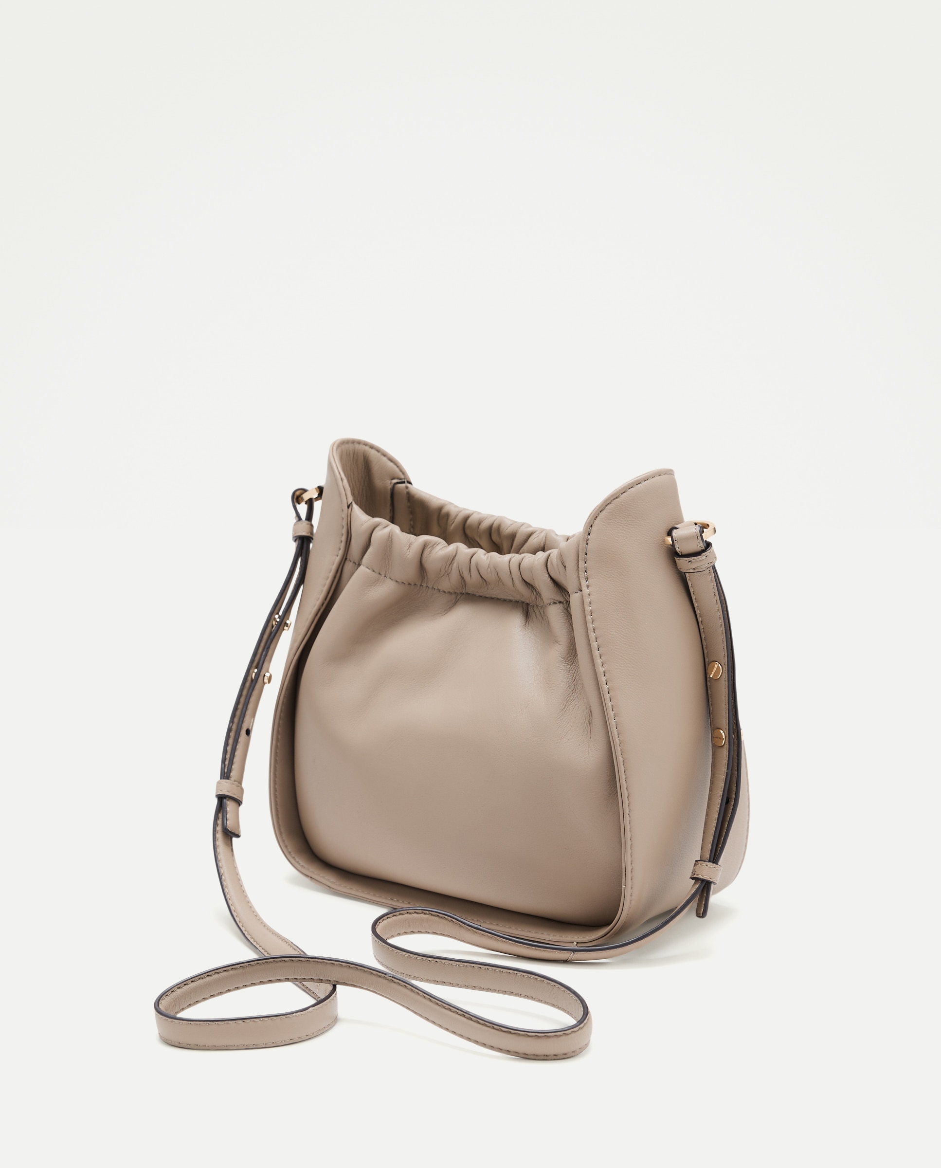 Crossbody en napa con cierre metálico - Latouche - Visón claro Visón claro-2