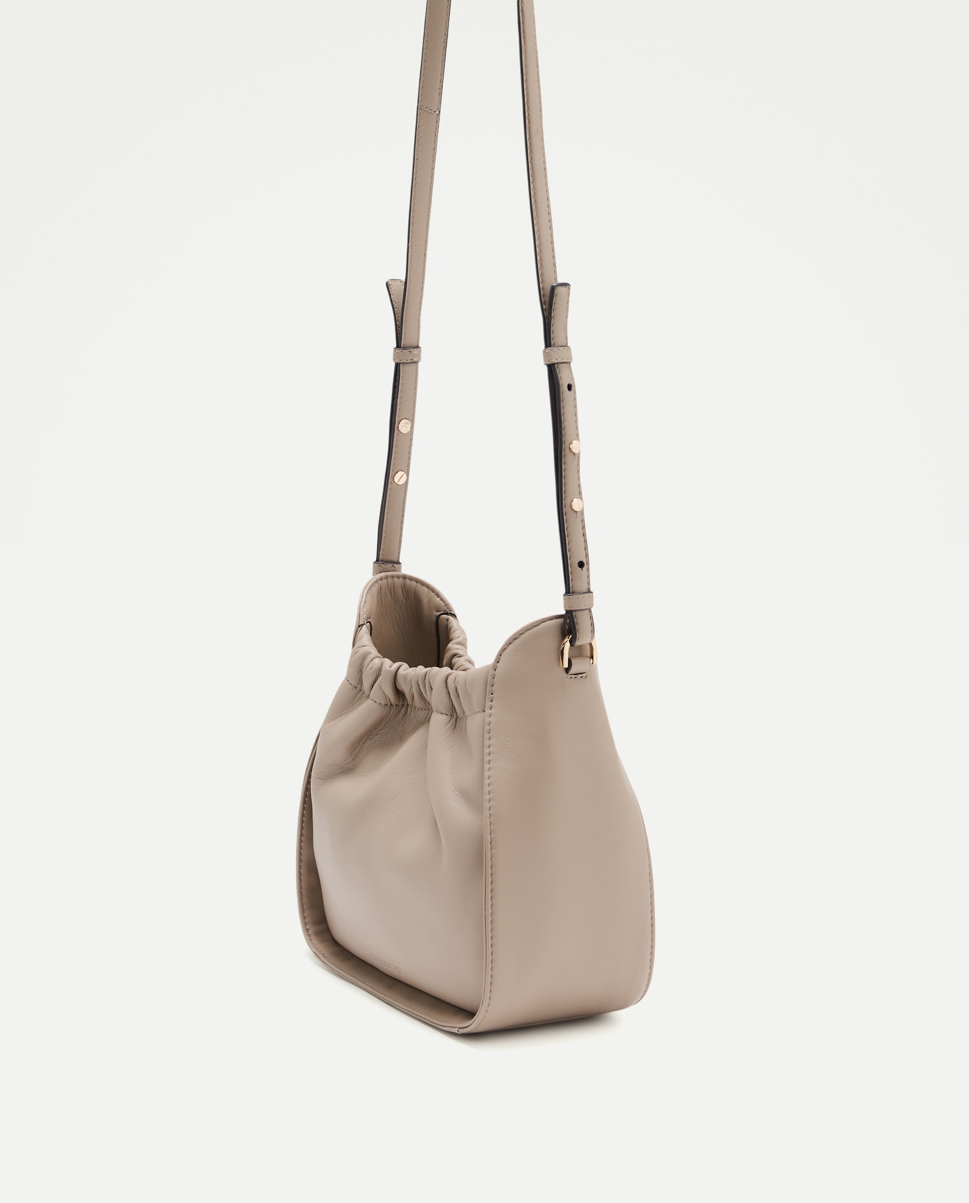 Crossbody en napa con cierre metálico - Latouche - Visón claro Visón claro-3