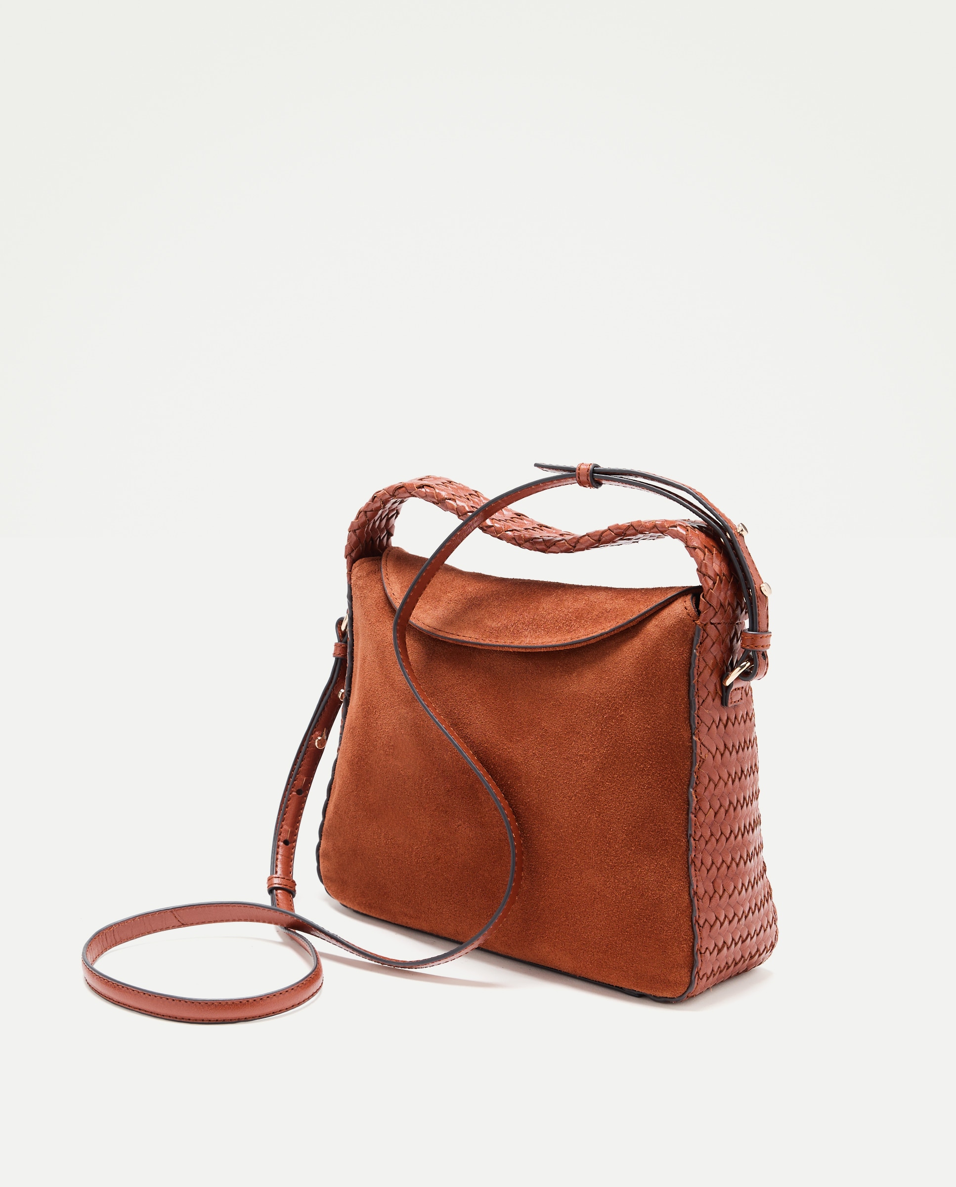 Imagen 2 de Bolso shopper de ante con asa de piel trenzada - Latouche - 770 Terracota 770 Terracota