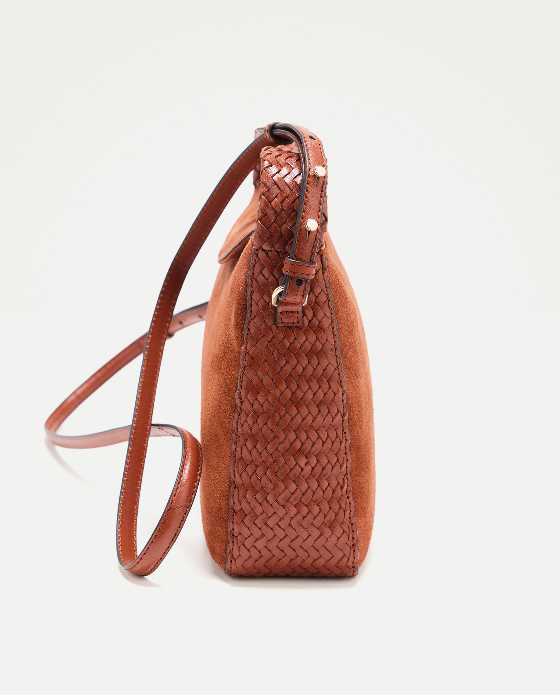 Imagen 3 de Bolso shopper de ante con asa de piel trenzada - Latouche - 770 Terracota 770 Terracota