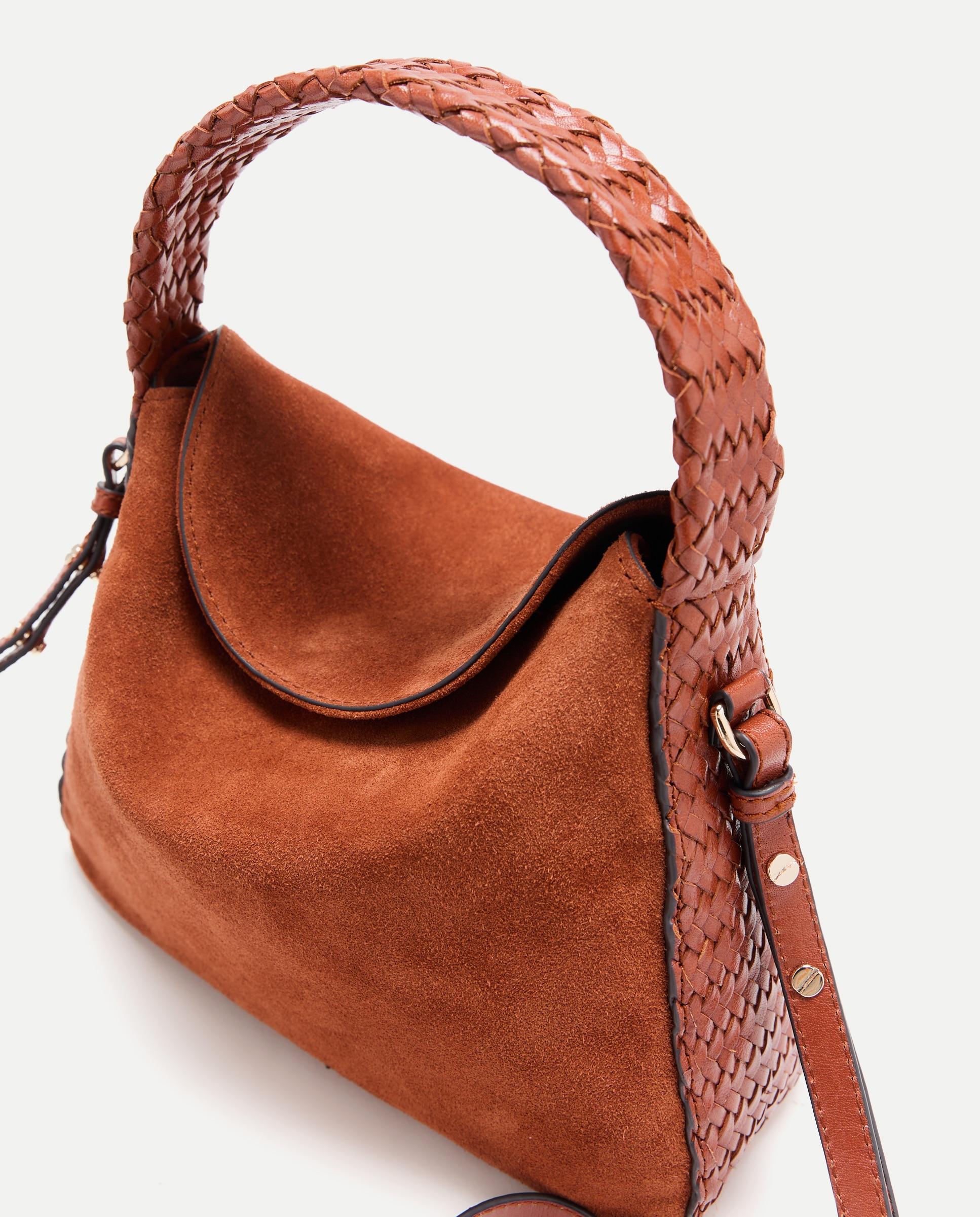 Imagen 4 de Bolso shopper de ante con asa de piel trenzada - Latouche - 770 Terracota 770 Terracota