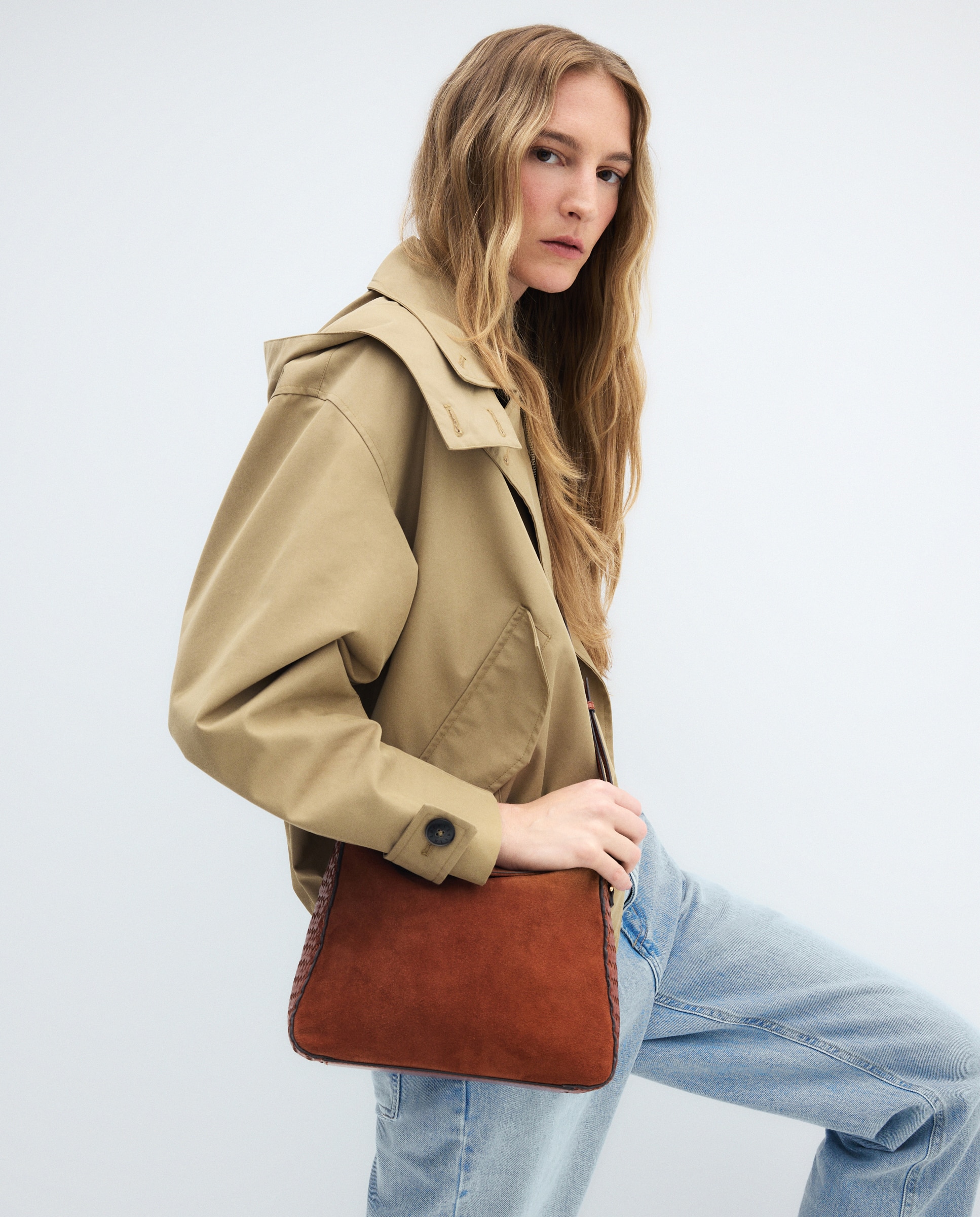 Imagen 5 de Bolso shopper de ante con asa de piel trenzada - Latouche - 770 Terracota 770 Terracota