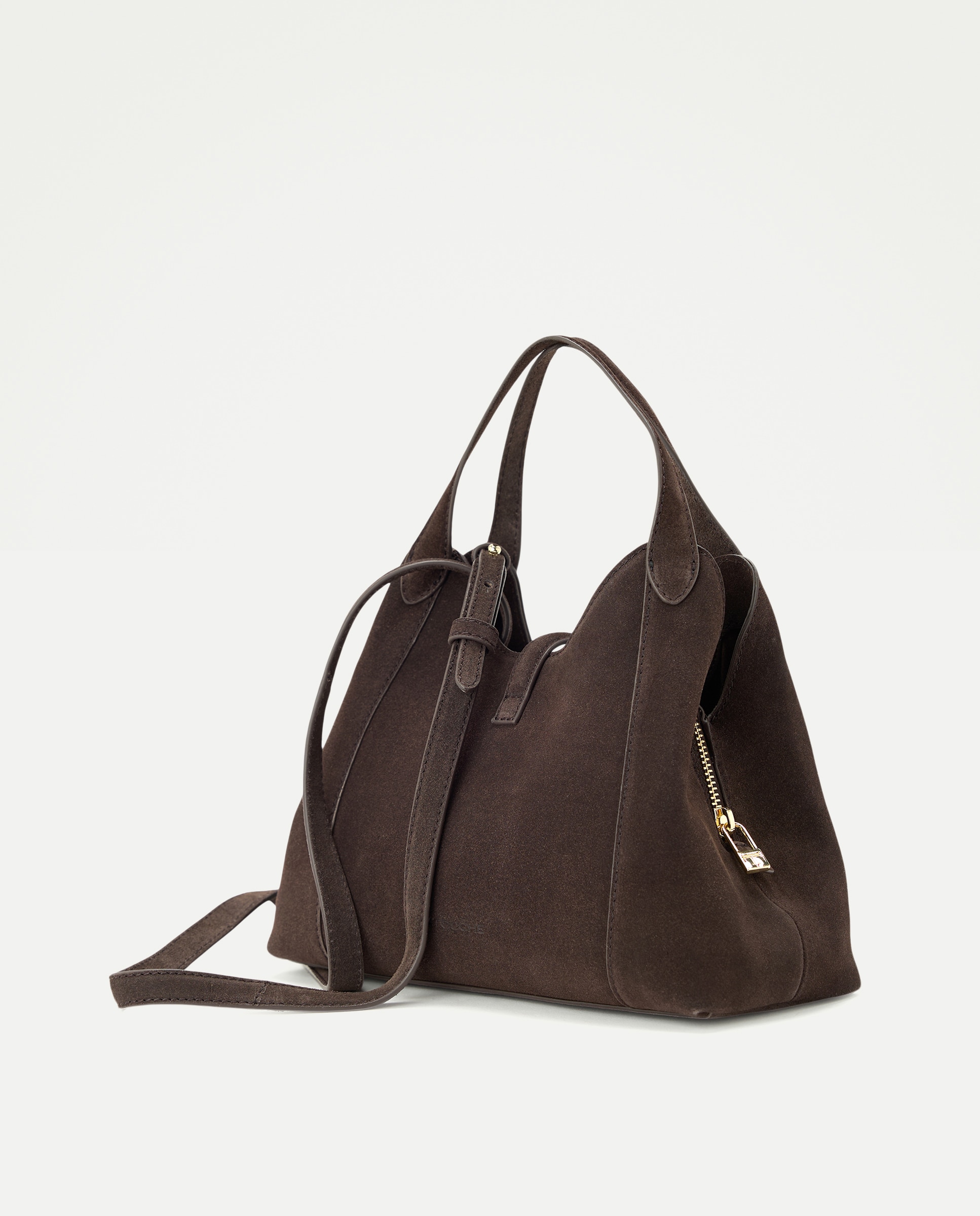 Mala Shopper em Pele com Bolso Triplo Chocolate-2