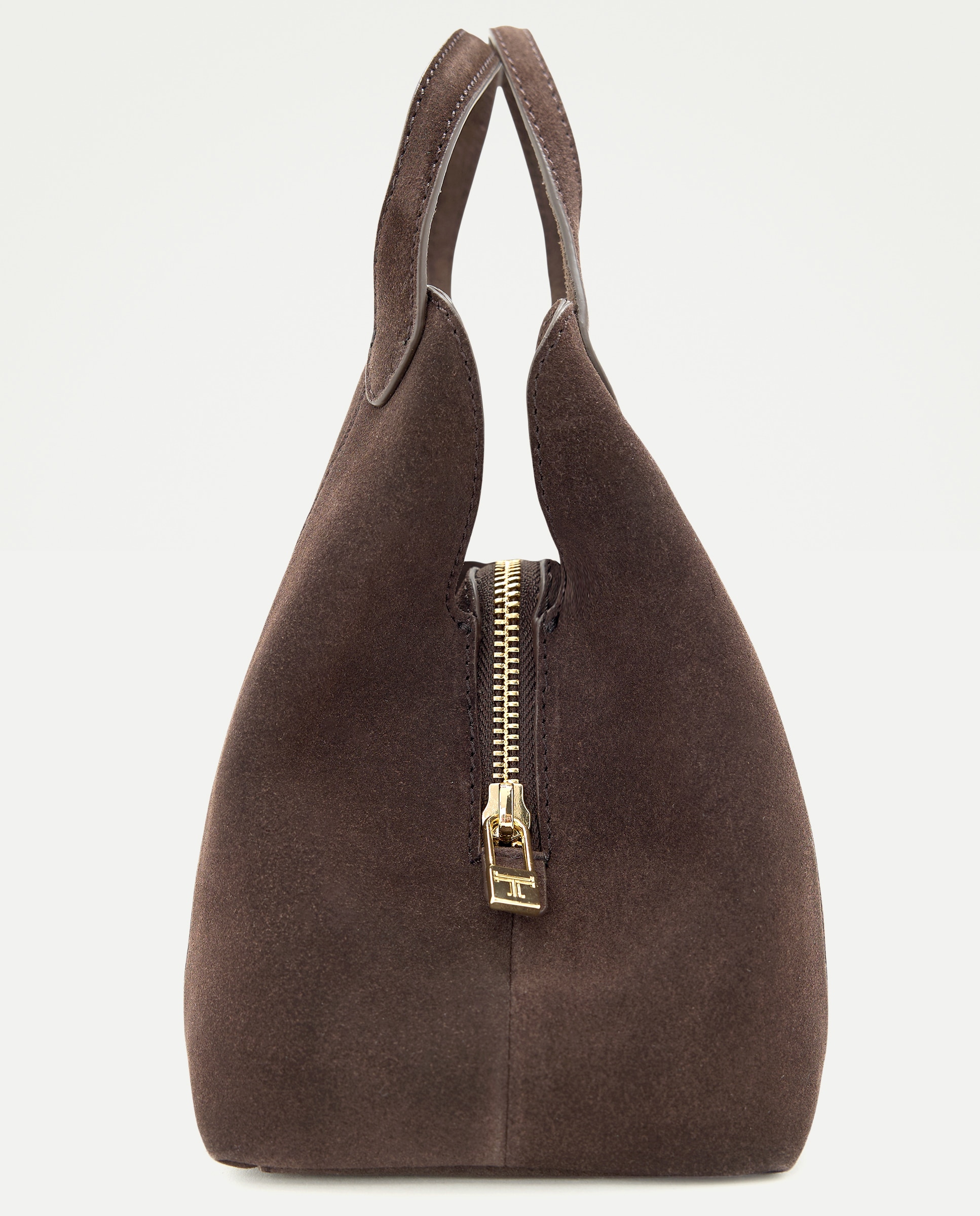 Mala Shopper em Pele com Bolso Triplo Chocolate-3