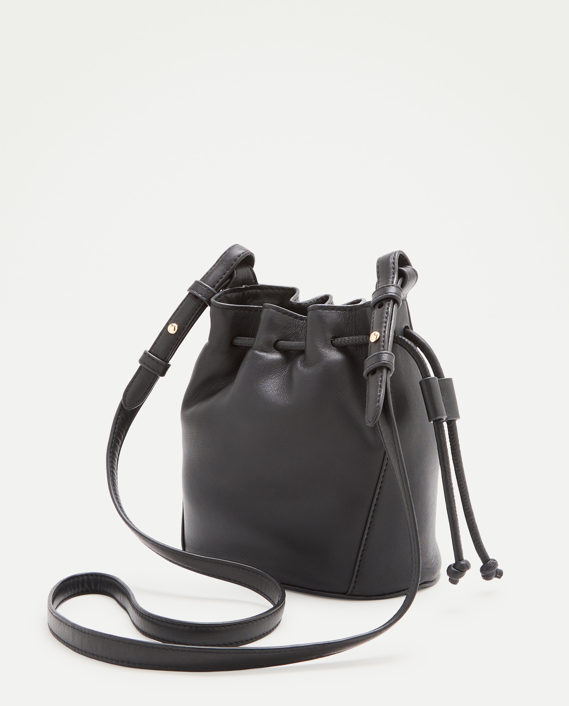Bolso bandolera en piel de napa con cierre fruncido - Latouche - Chocolate Chocolate-2
