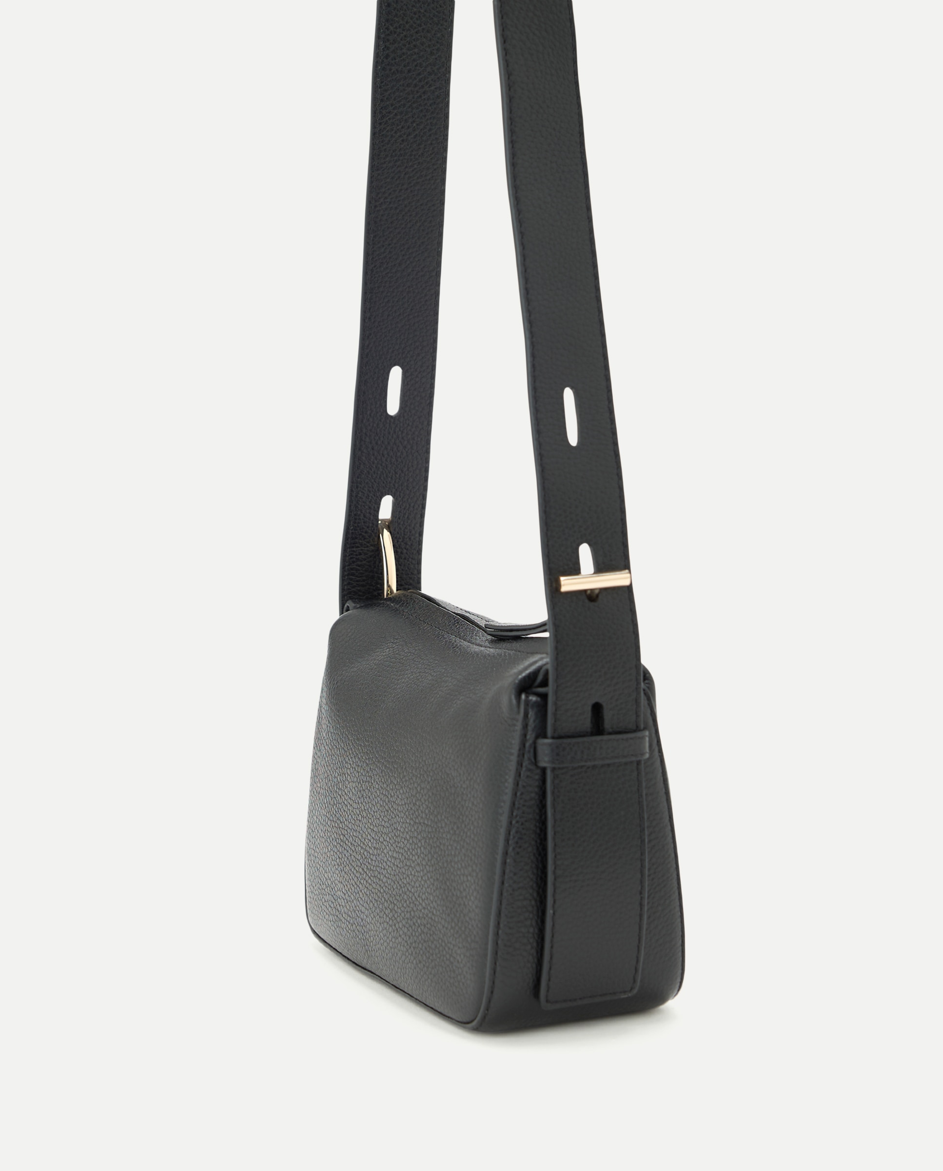 Bandolera en piel con adorno metálico - Latouche - Negro Negro-3