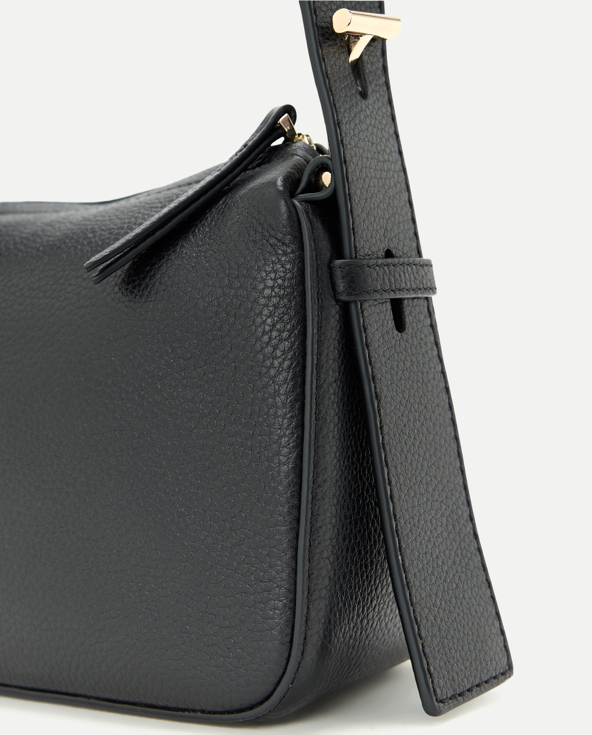 Bandolera en piel con adorno metálico - Latouche - Negro Negro-4