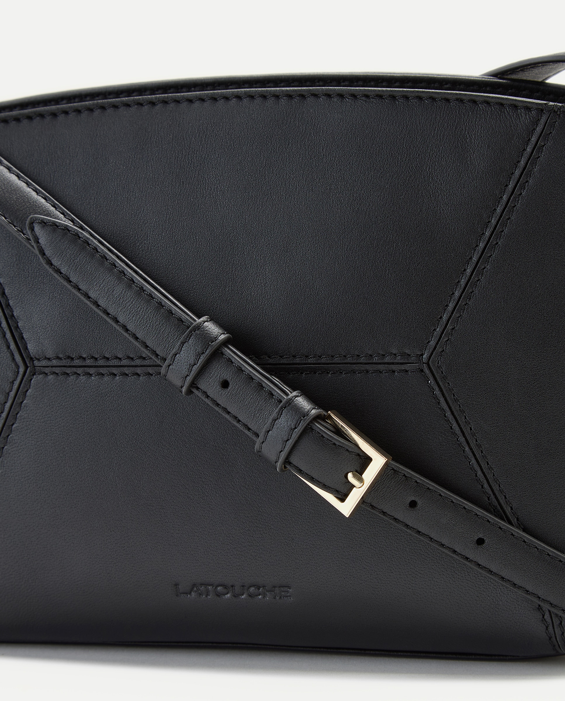 Bandolera en piel de napa - Latouche - Negro Negro-4
