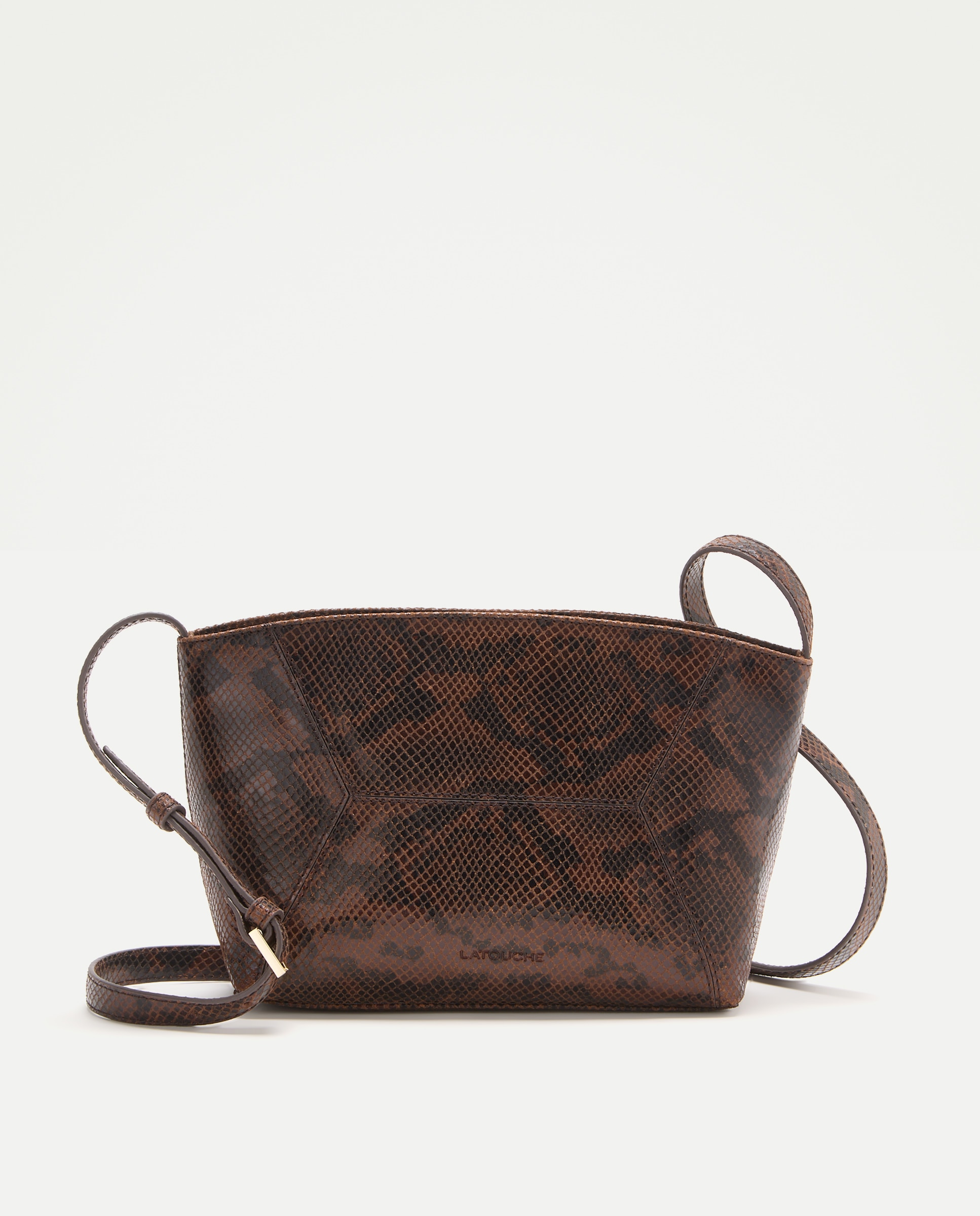 Bandolera en piel de napa - Latouche - Marrón Marrón-1