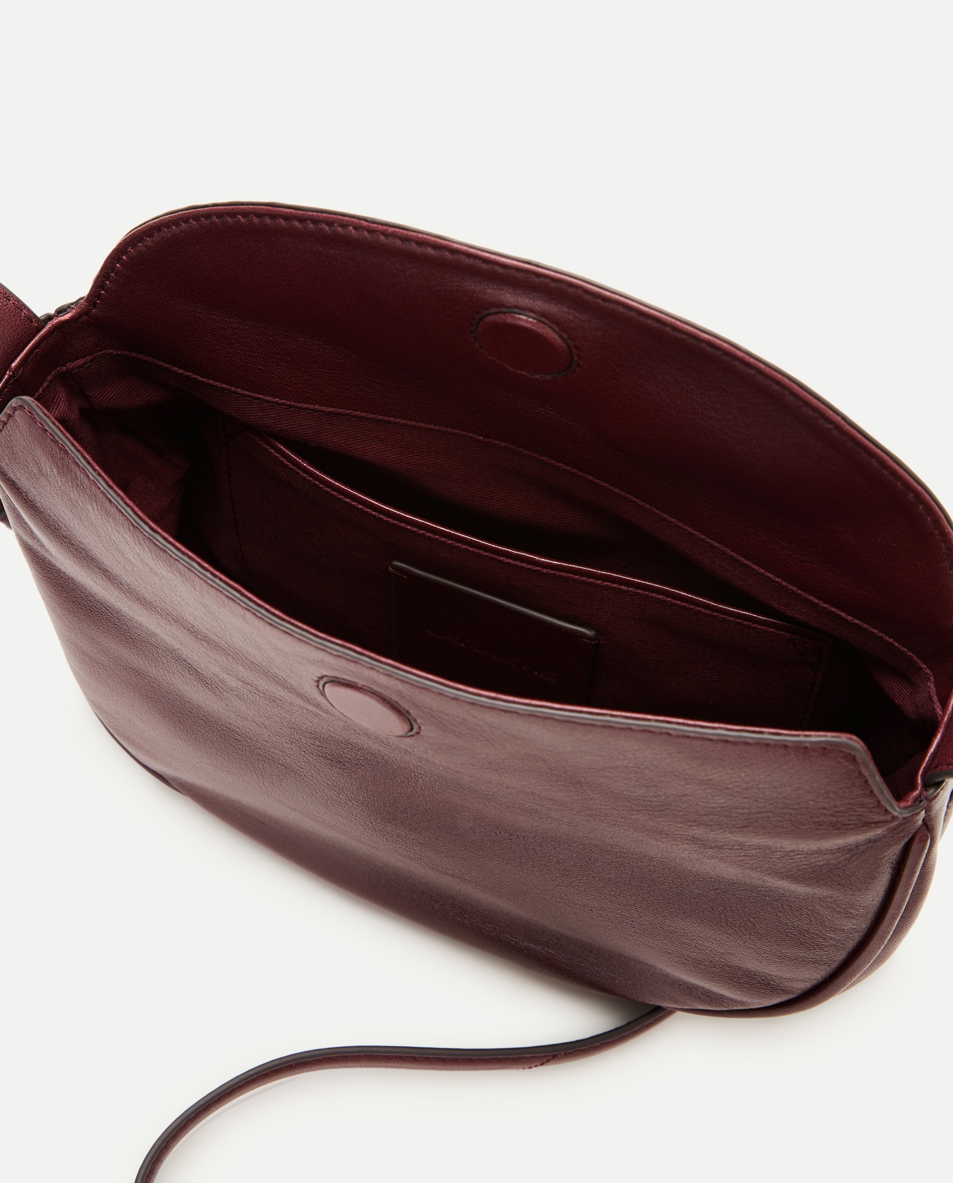 Mala Crossbody em Napa Lisa com Fecho Metálico Bordeaux-3