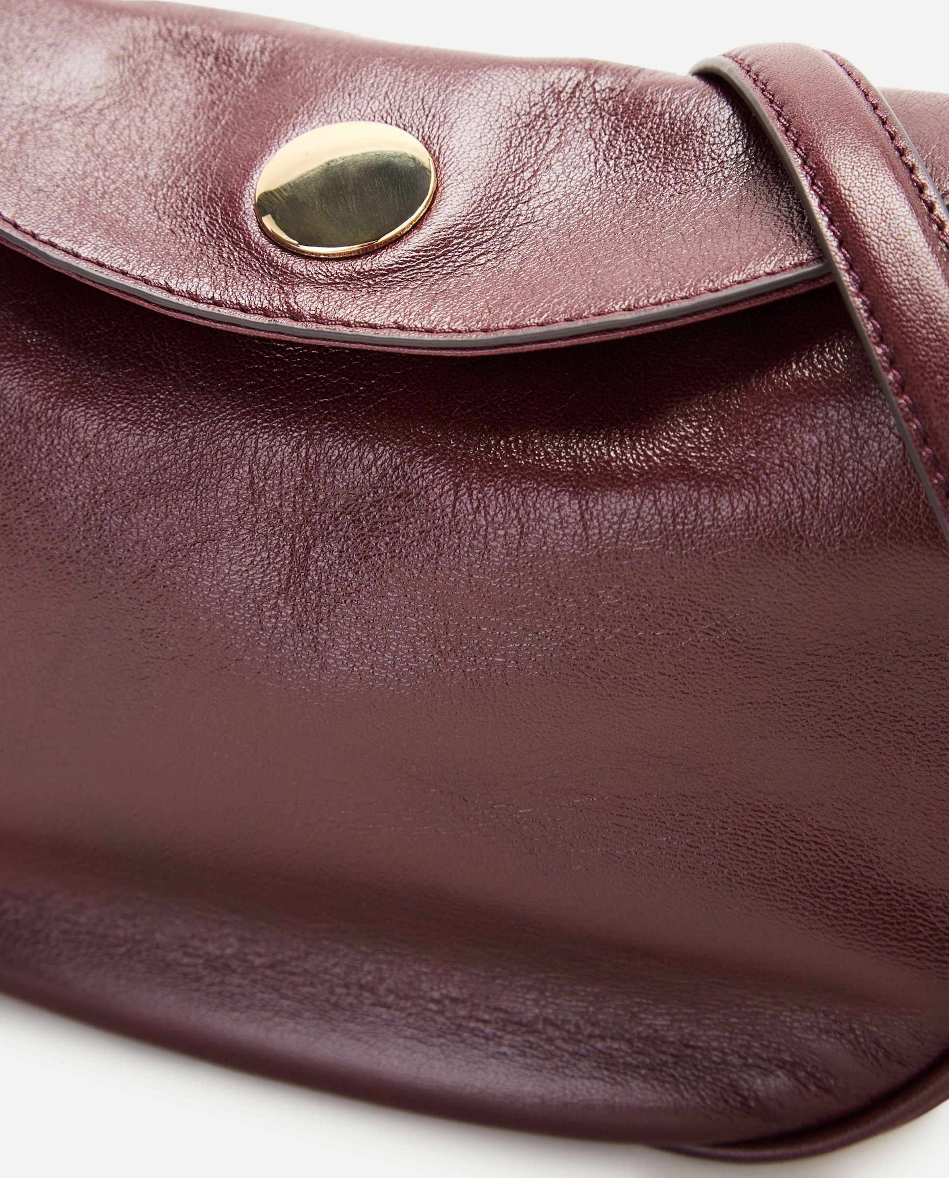 Mala Crossbody em Napa Lisa com Fecho Metálico Bordeaux-4