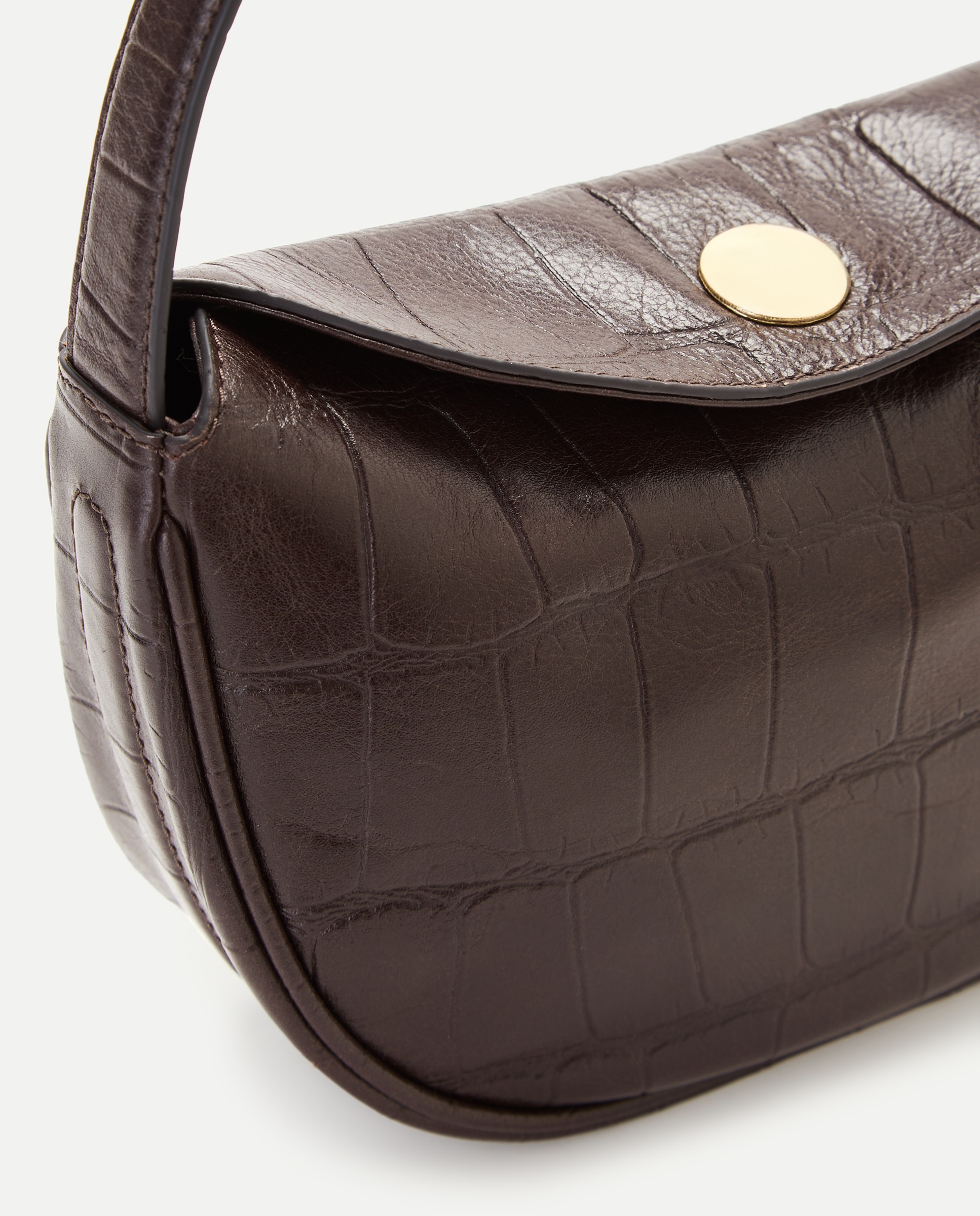 Mala Crossbody em Napa com Animal Print de Crocodilo e Fecho Metálico com Efeito Castanho-4