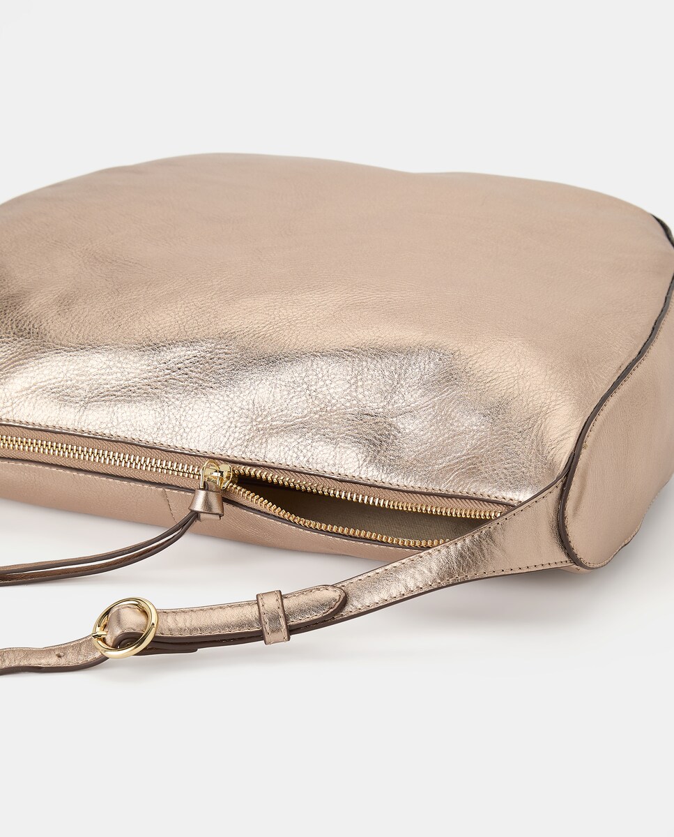 Mala Shopper em Pele Prateado envelhecido-3