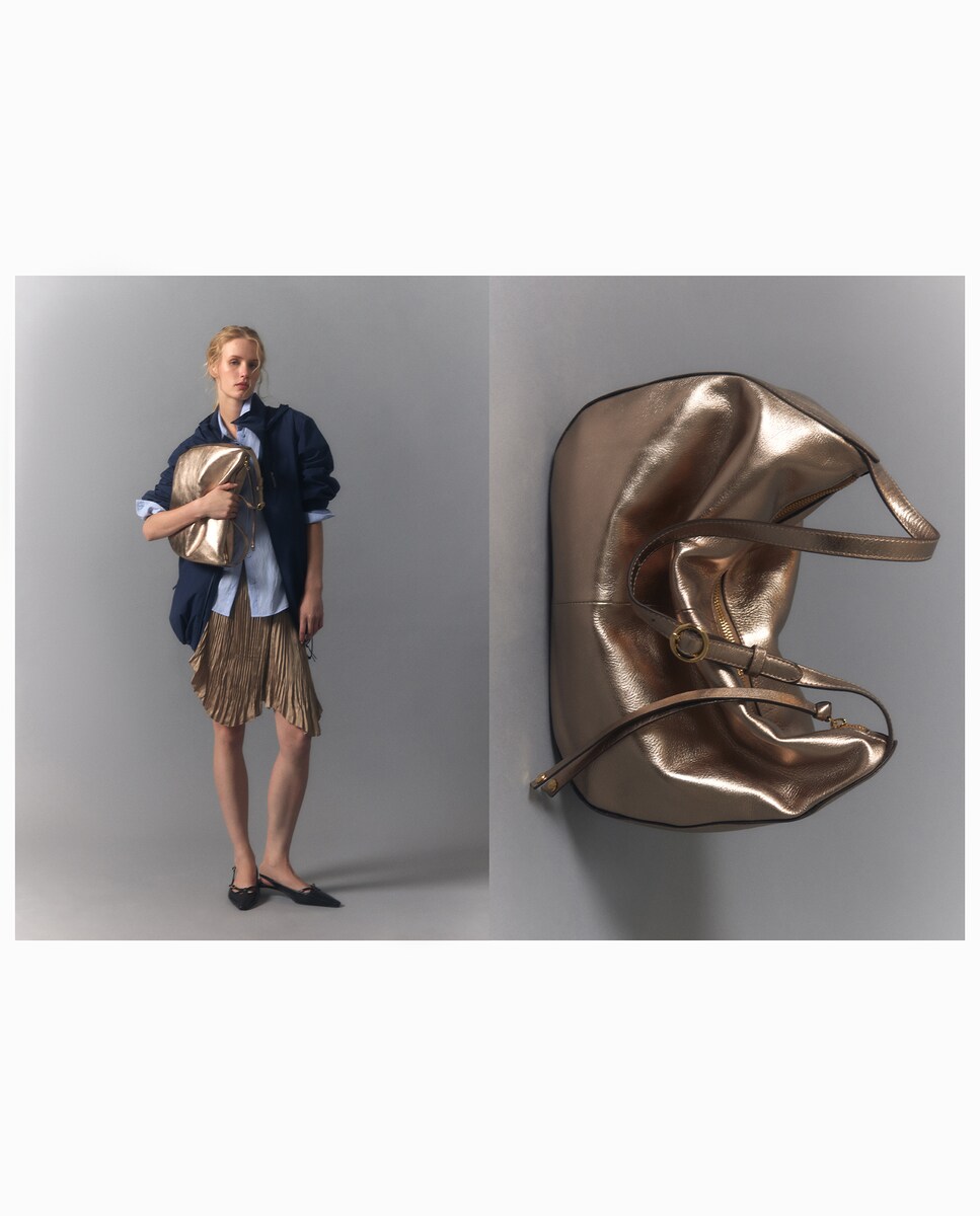 Mala Shopper em Pele Prateado envelhecido-5