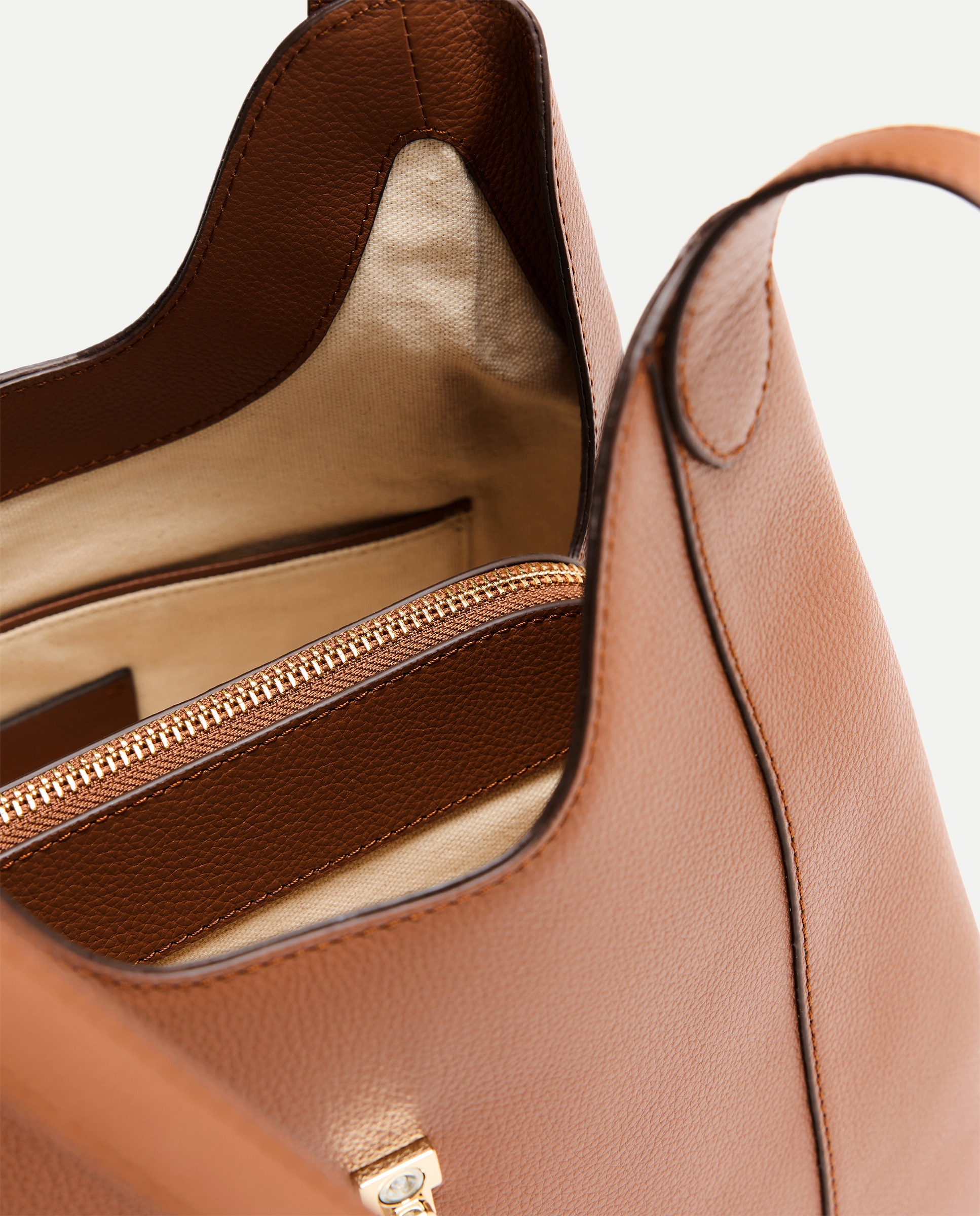 Mala Shopper em Pele com Bolso Triplo 730 Camel-4