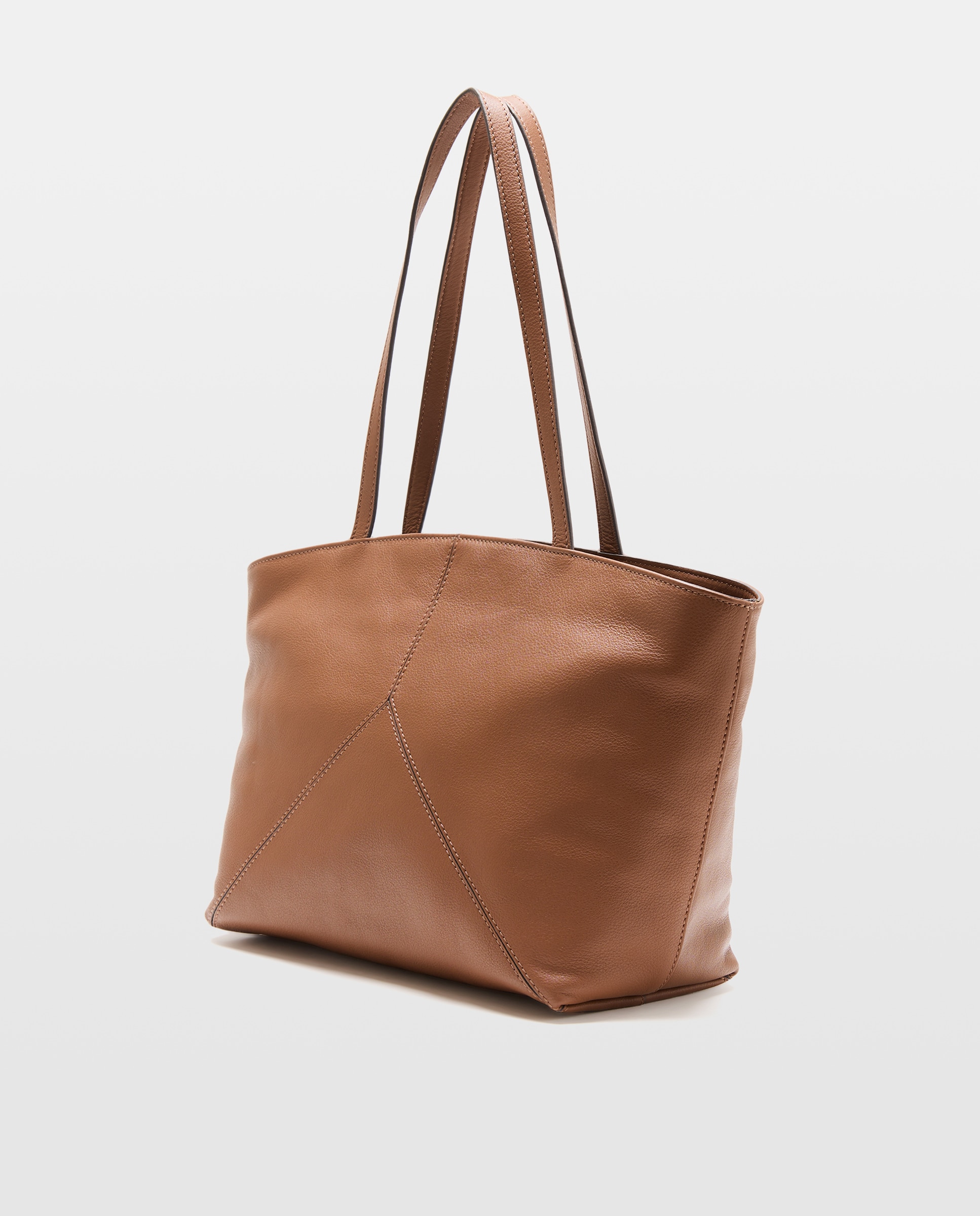 Shopper piezas cremallera piel - Latouche - Blanco 730 Camel-2