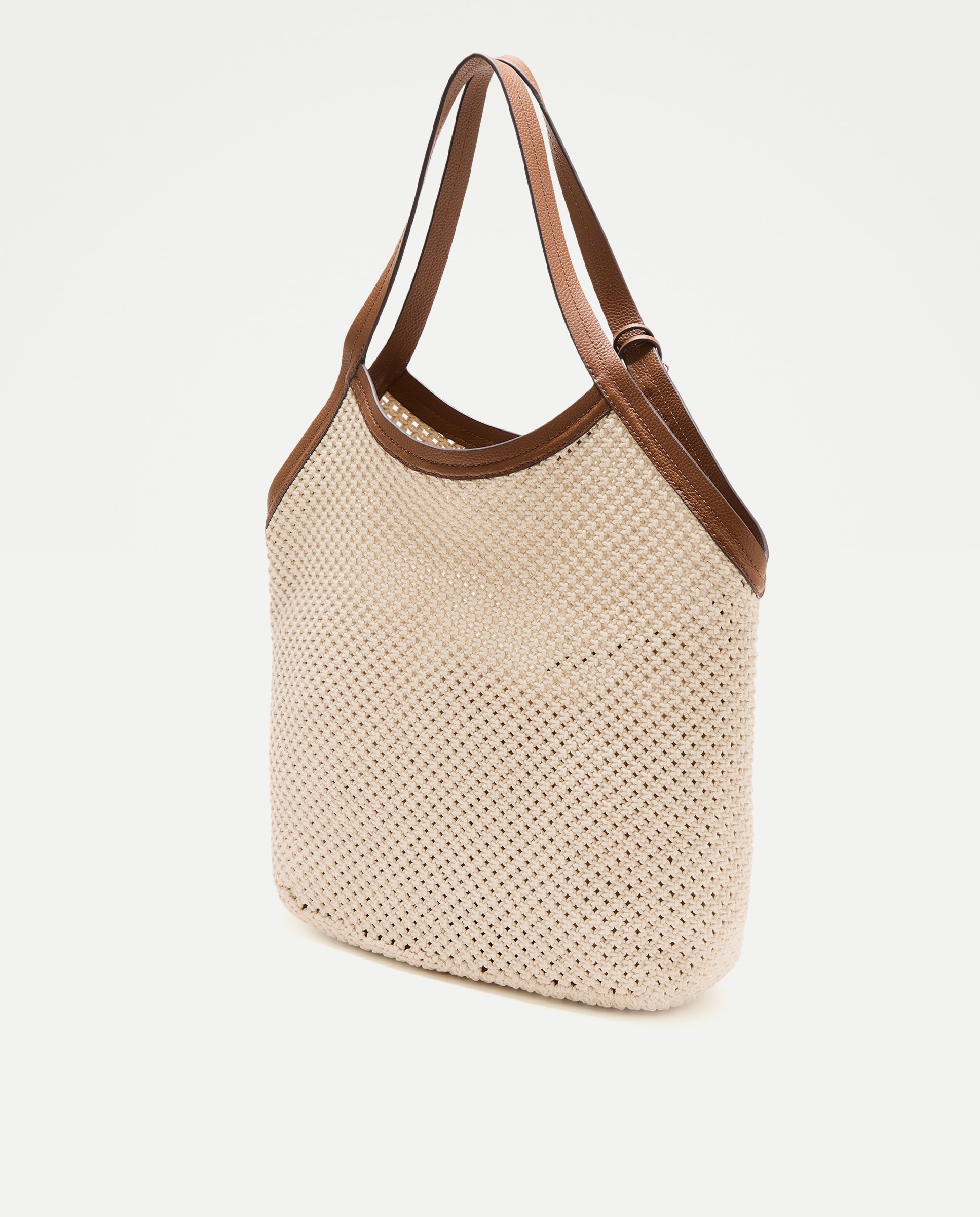 Shopper em Crochet com Pele Branco-2
