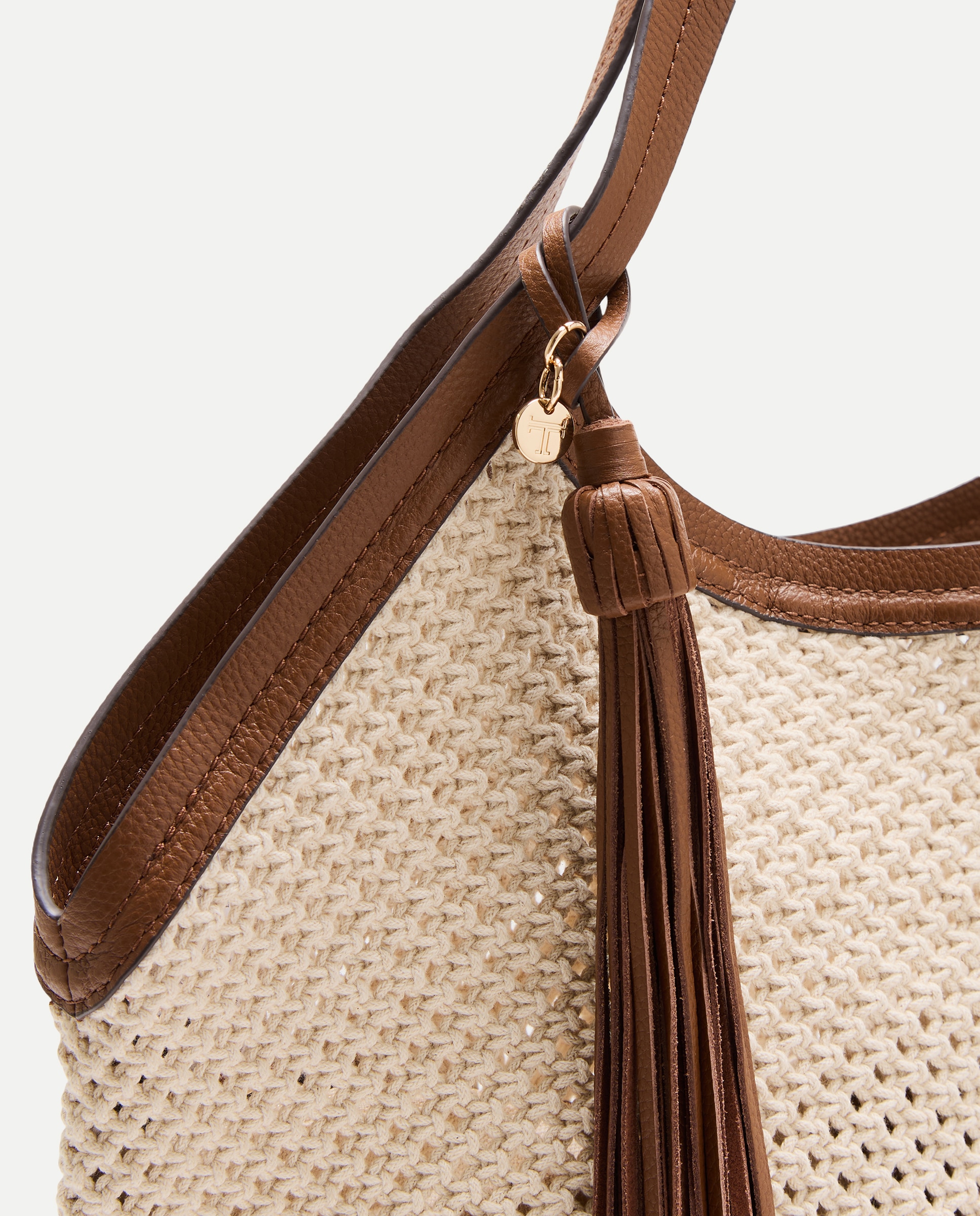 Shopper em Crochet com Pele Branco-4
