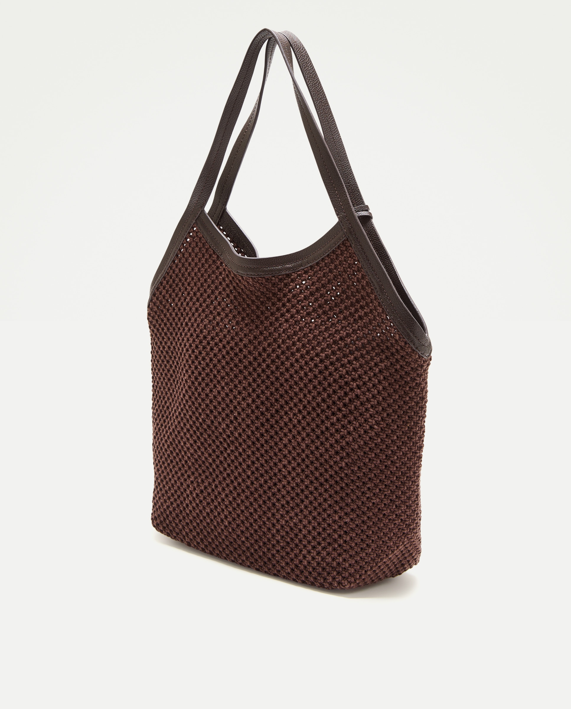 Shopper em Crochet com Pele Chocolate-2