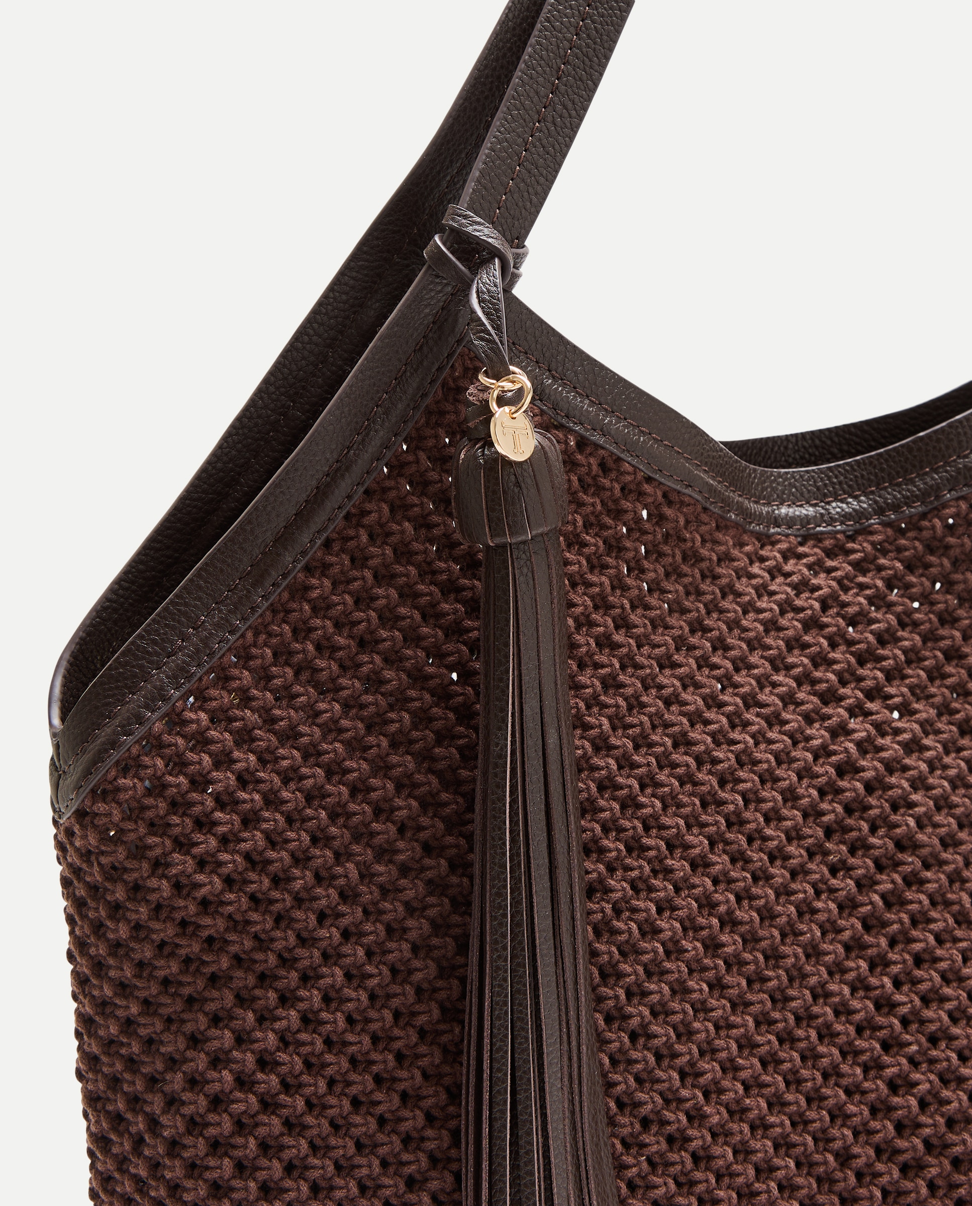 Shopper em Crochet com Pele Chocolate-4