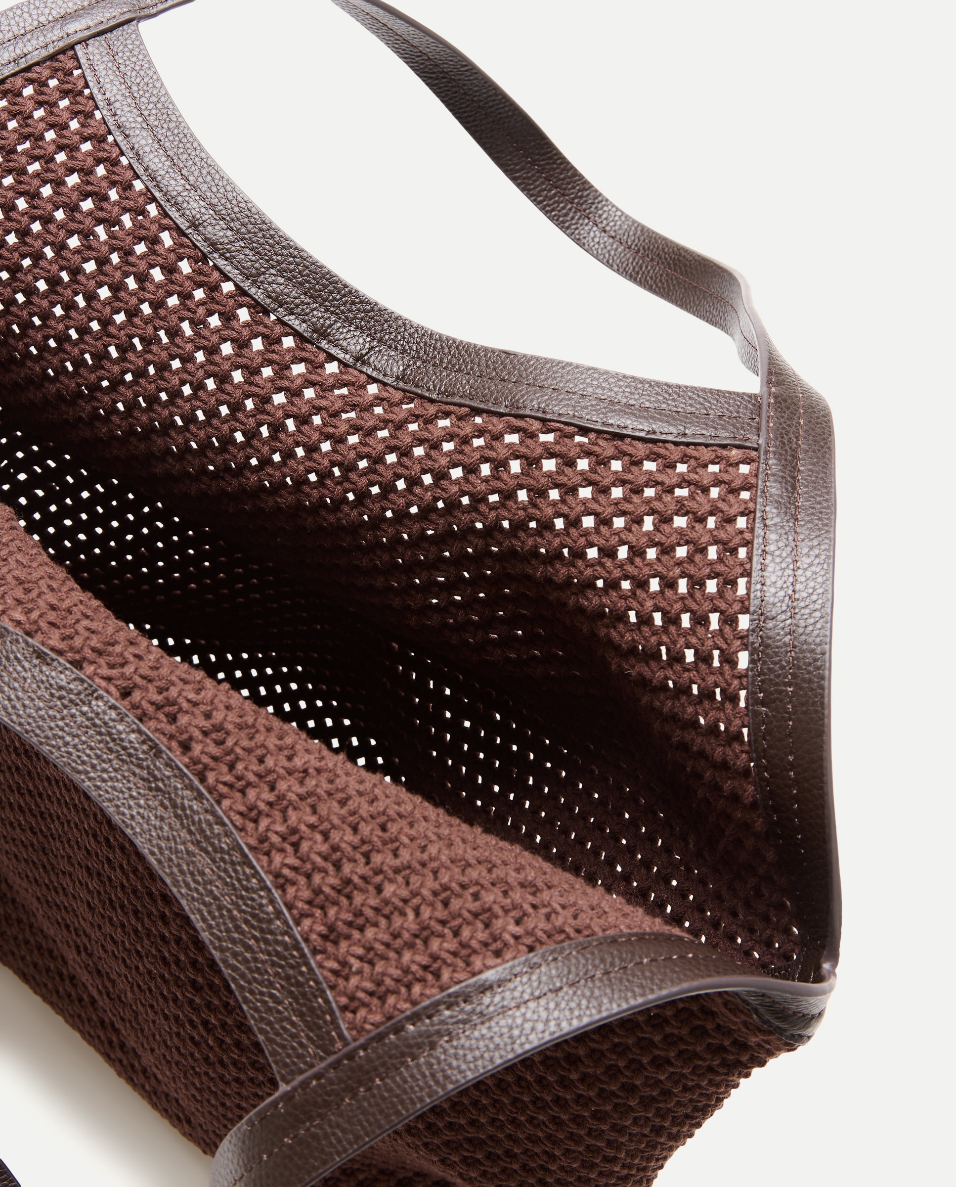 Shopper em Crochet com Pele Chocolate-5