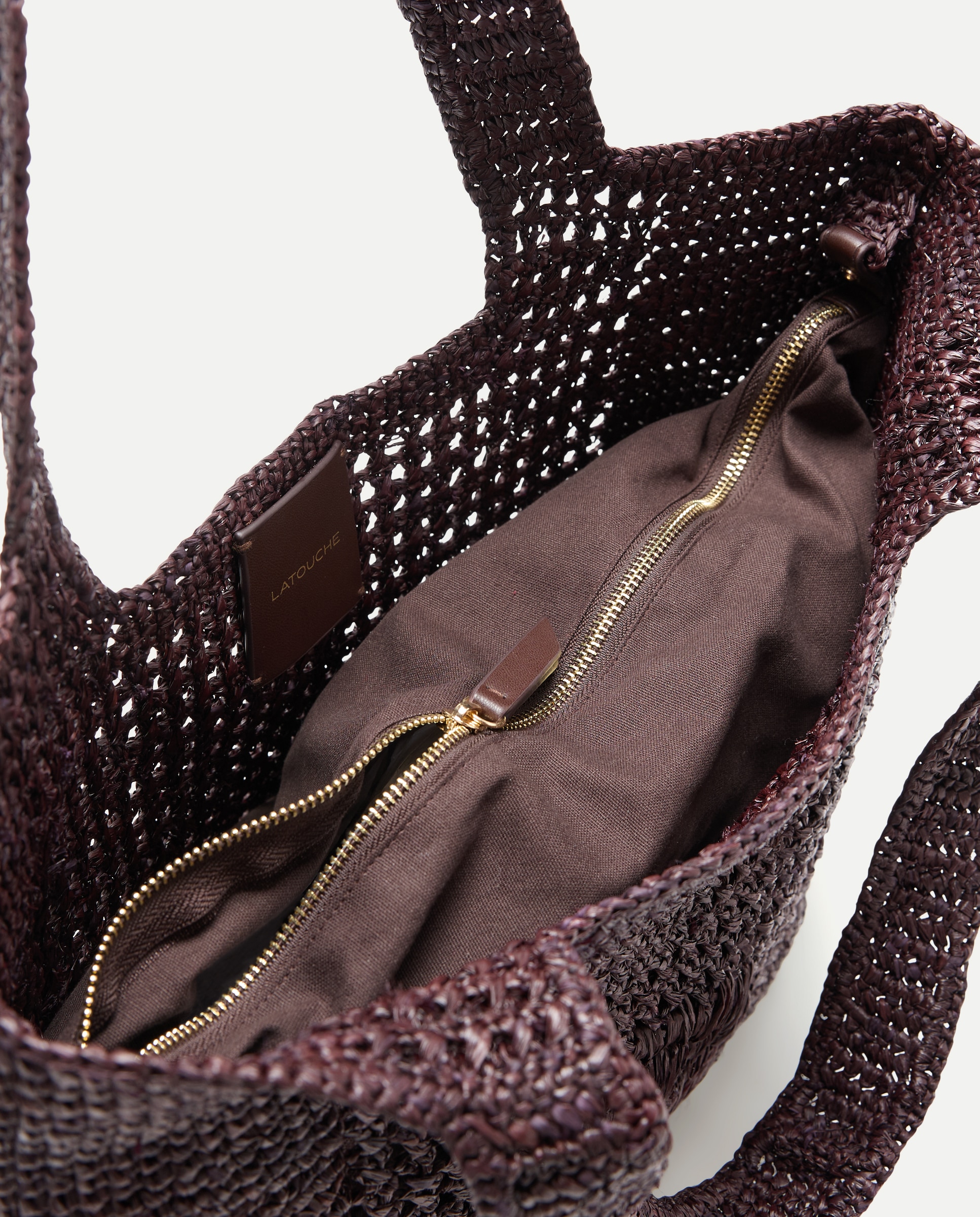 Mala Shopper de Ráfia com Flor Chocolate-4