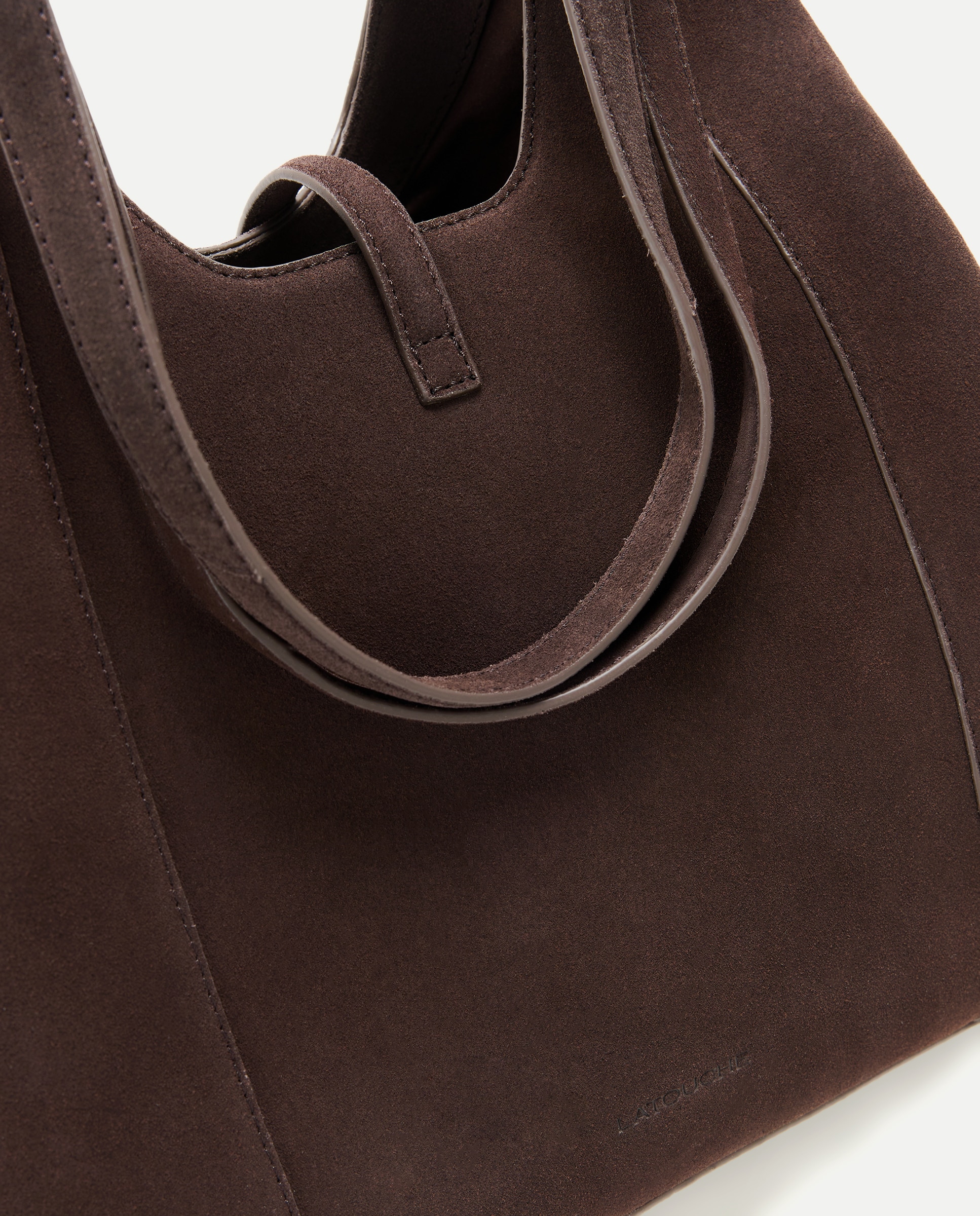 Bolso bandolera triple bolsillo serraje - Latouche - Chocolate Chocolate-4
