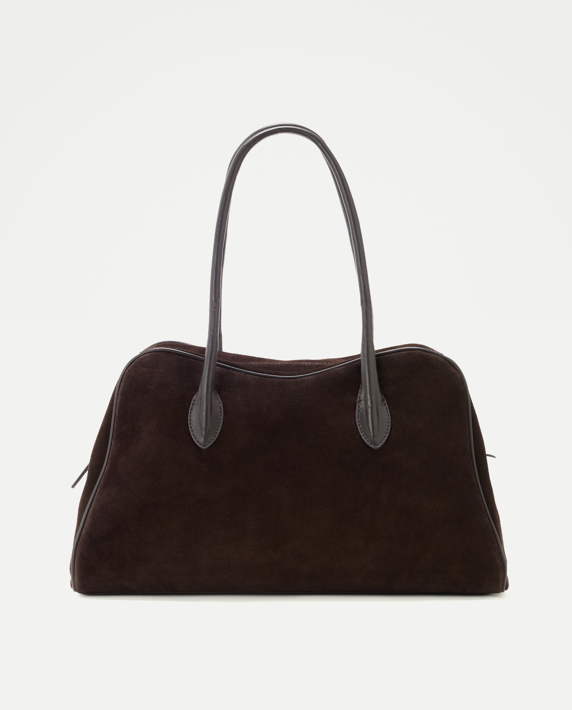 Imagen 0 de Bolso shopping de piel de serraje Chocolate