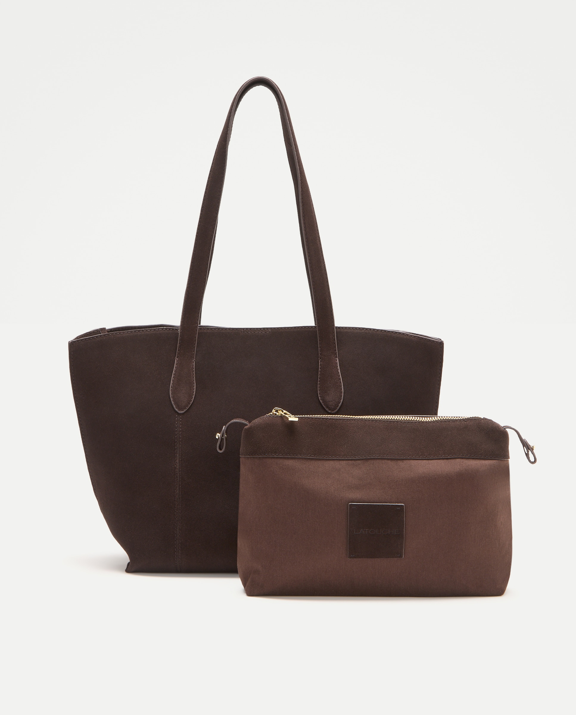 Imagen 3 de Bolso shopper en piel de serraje - Latouche - Chocolate Chocolate