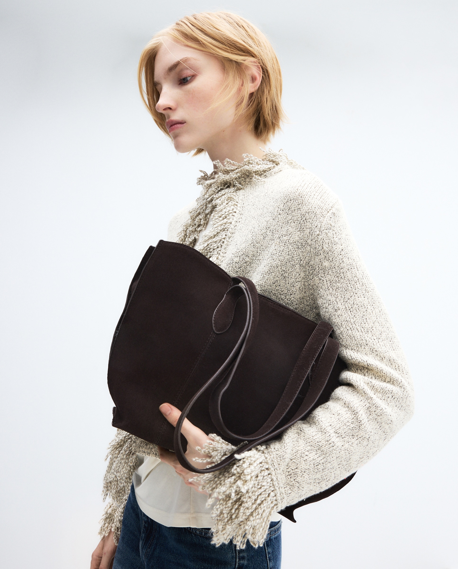 Imagen 6 de Bolso shopper en piel de serraje - Latouche - Chocolate Chocolate