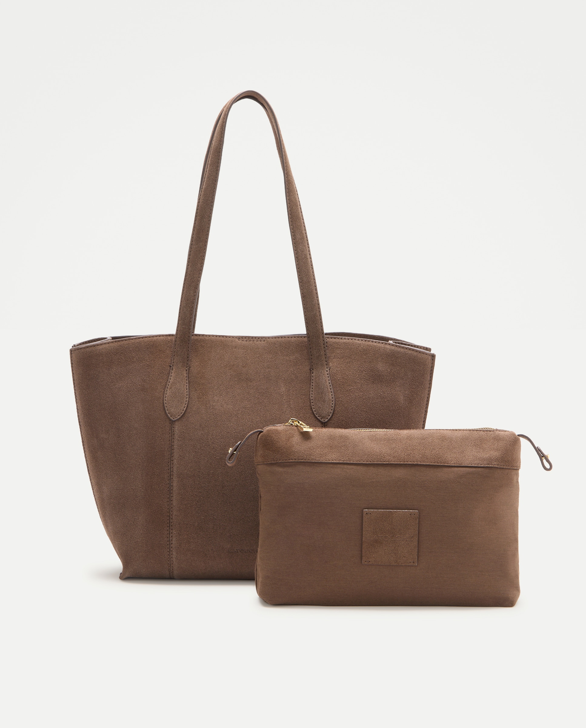 Imagen 3 de Bolso shopper en piel de serraje - Latouche - Visón oscuro Visón oscuro