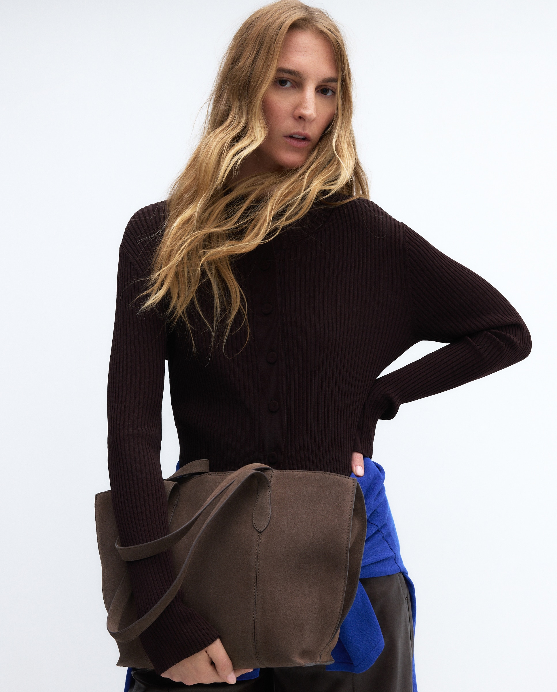 Imagen 6 de Bolso shopper en piel de serraje - Latouche - Visón oscuro Visón oscuro