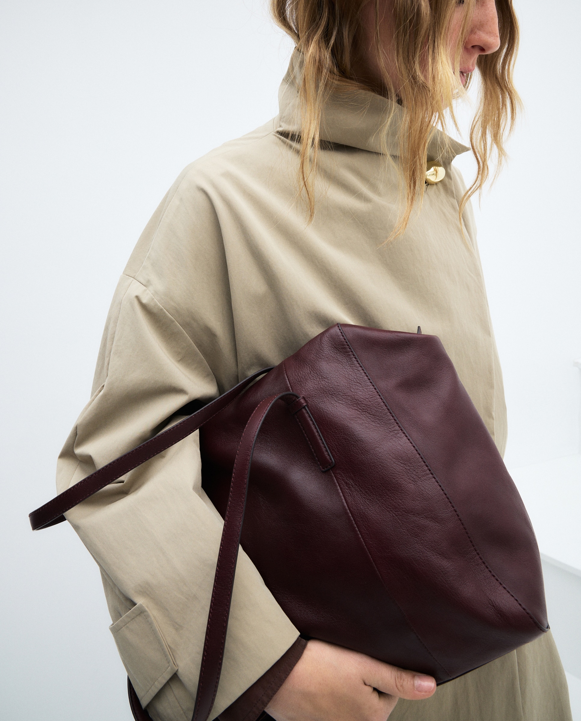 Mala Shopper com Efeito Crocodilo Bordeaux-5