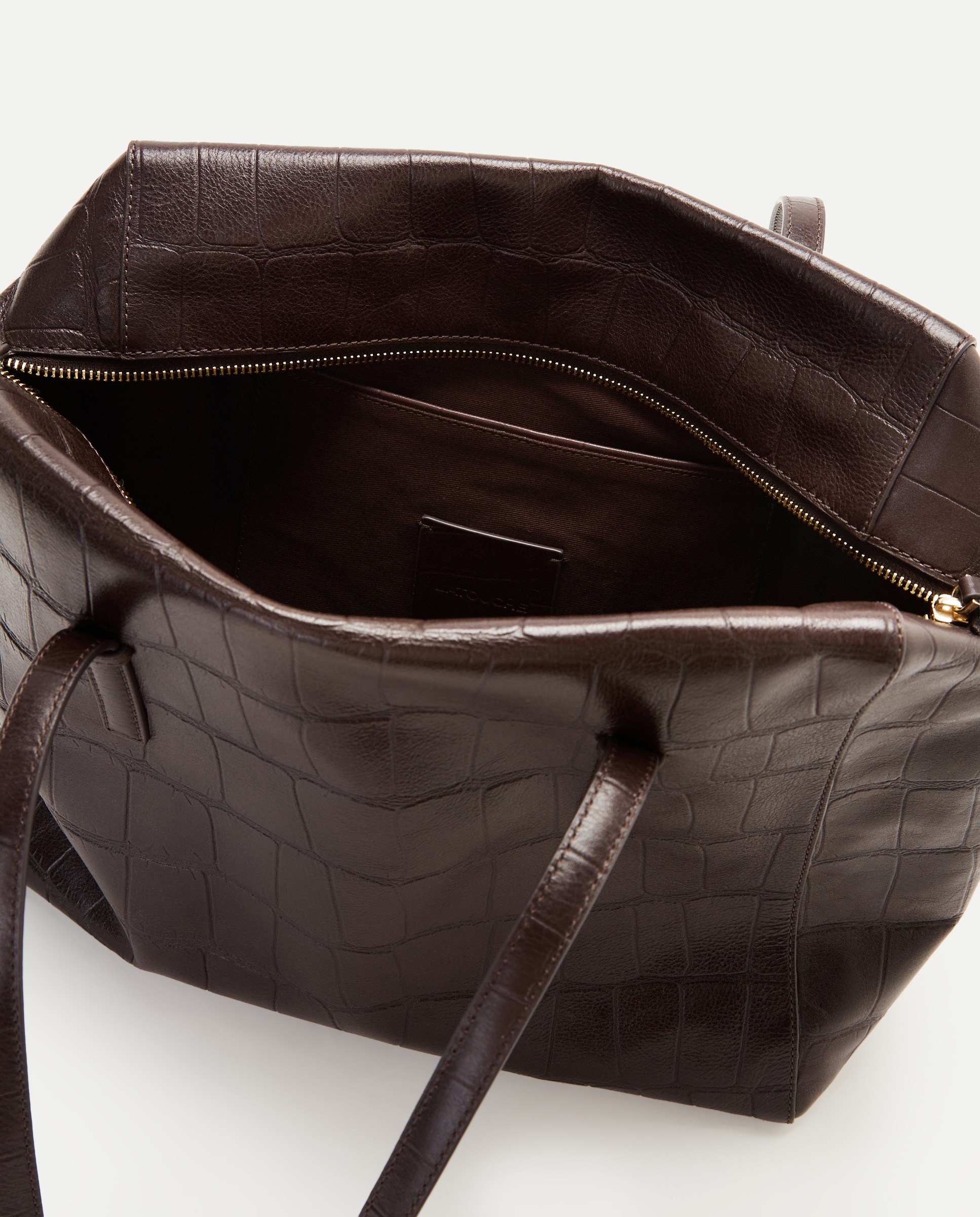 Bolso de hombro efecto cocodrilo - Latouche - Marrón Marrón-3