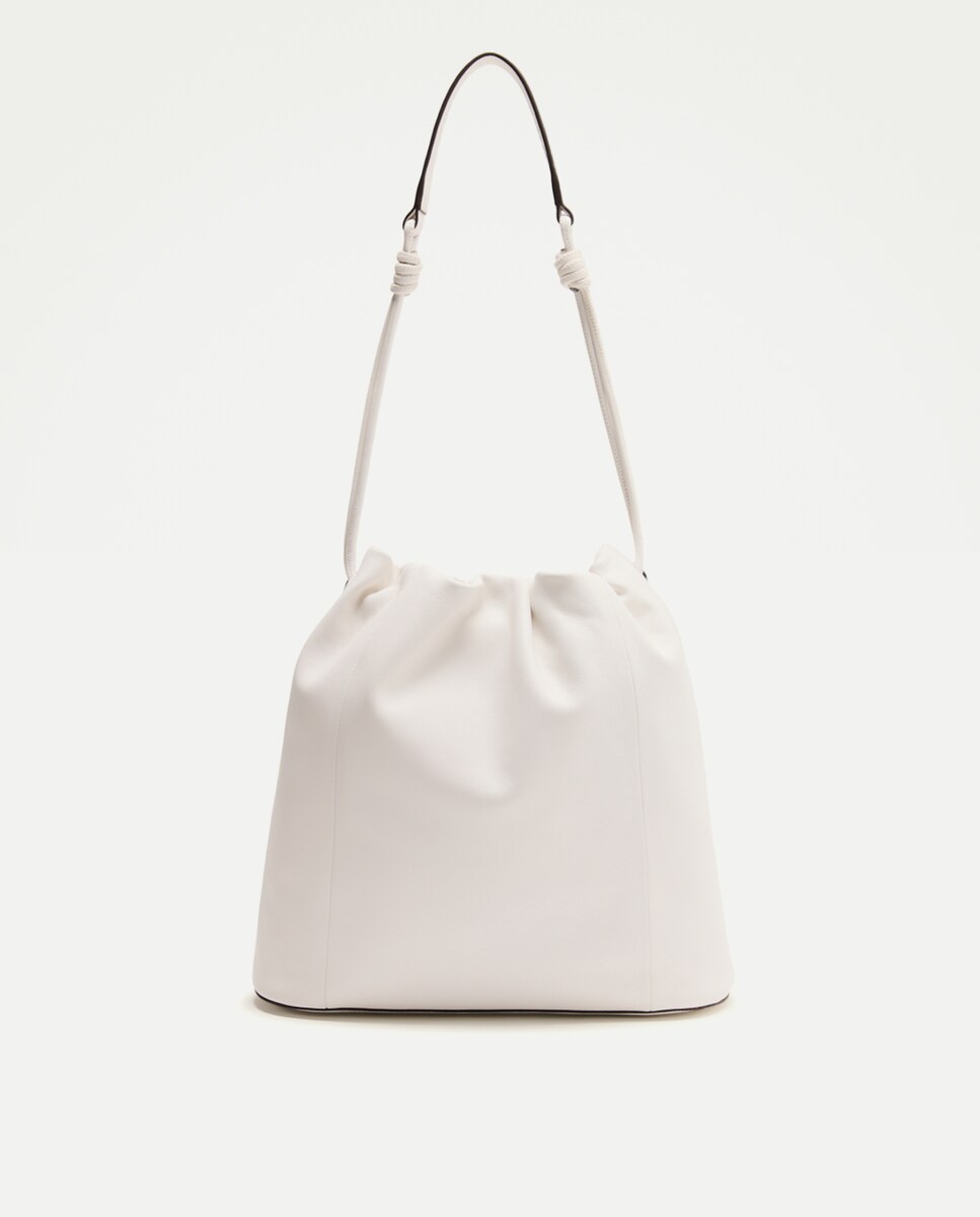 Imagem 0 de Mala Hobo Tipo Saco Franzida em Pele