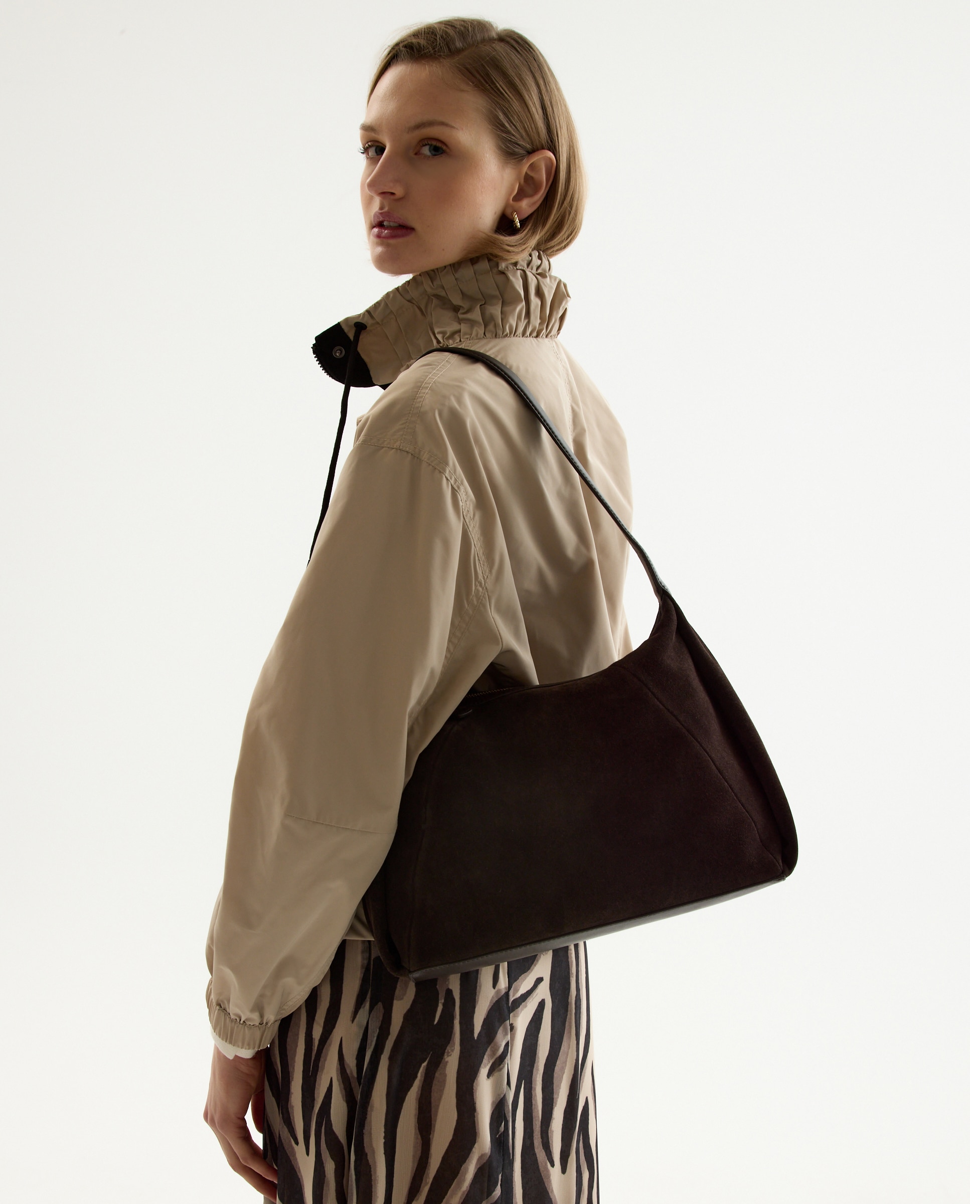 Mala Hobo em Pele e Croute Castanho-5