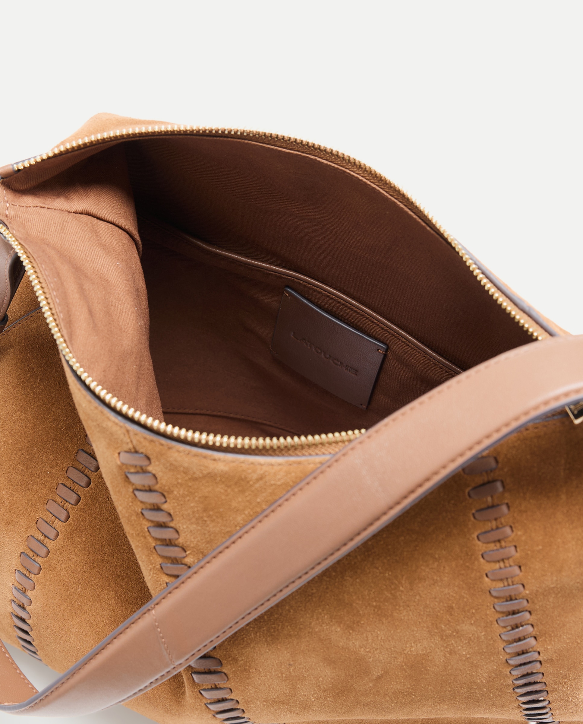 Imagen 5 de Bolso shopper de ante con pasadas piel - Latouche - Tostado Tostado
