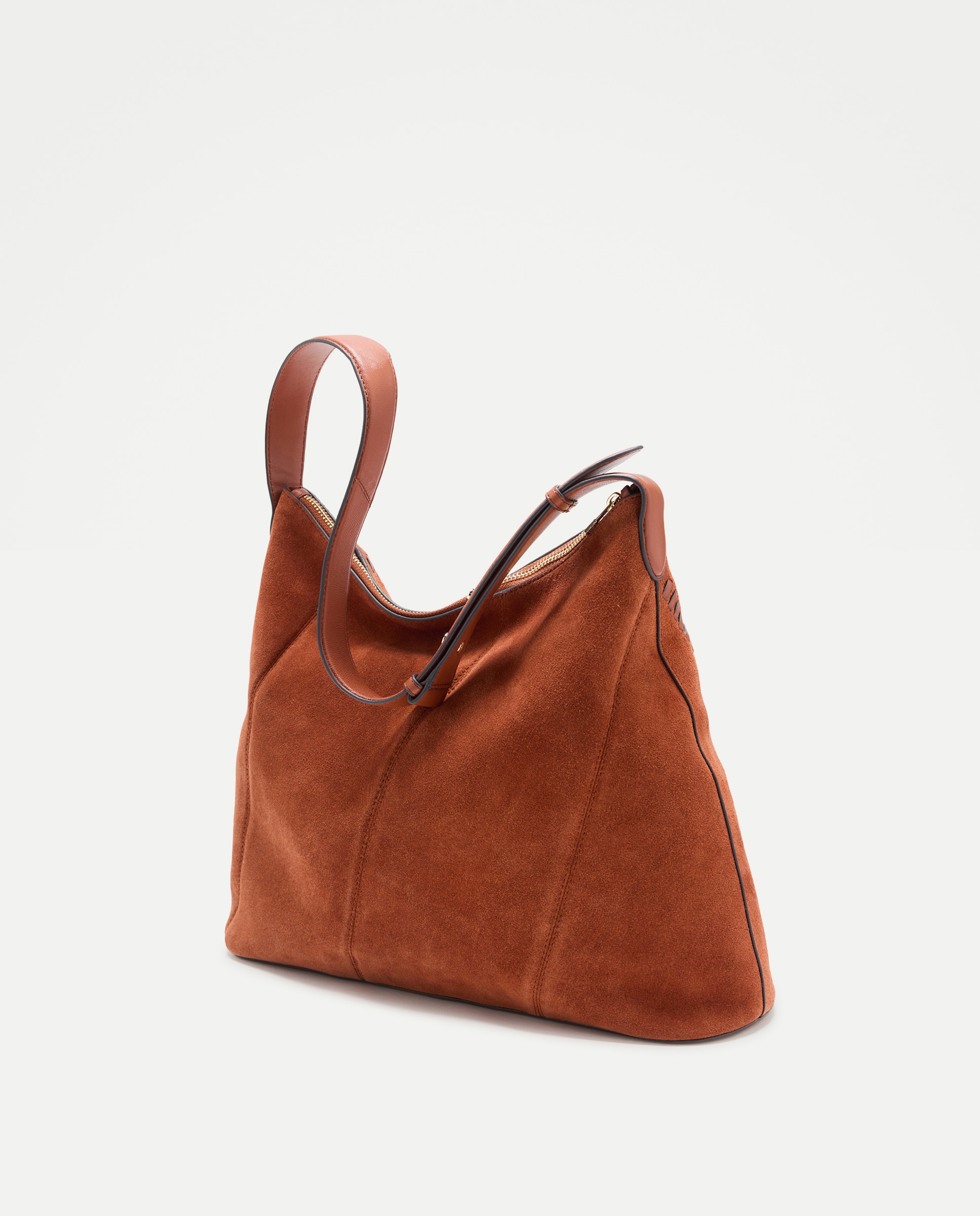 Imagen 2 de Bolso shopper de ante con pasadas piel - Latouche - 770 Terracota 770 Terracota